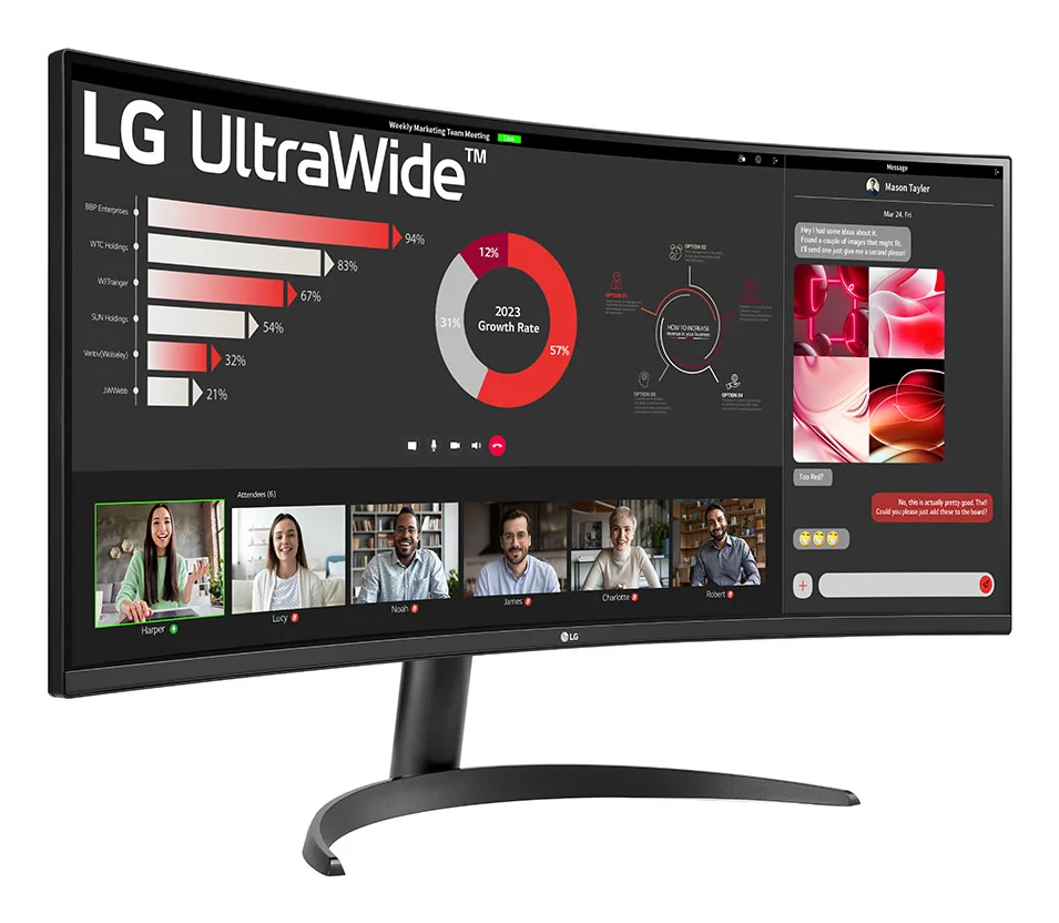 LG 34WR50QK-B 34" UWQHD VA 100Hz Curved Monitor