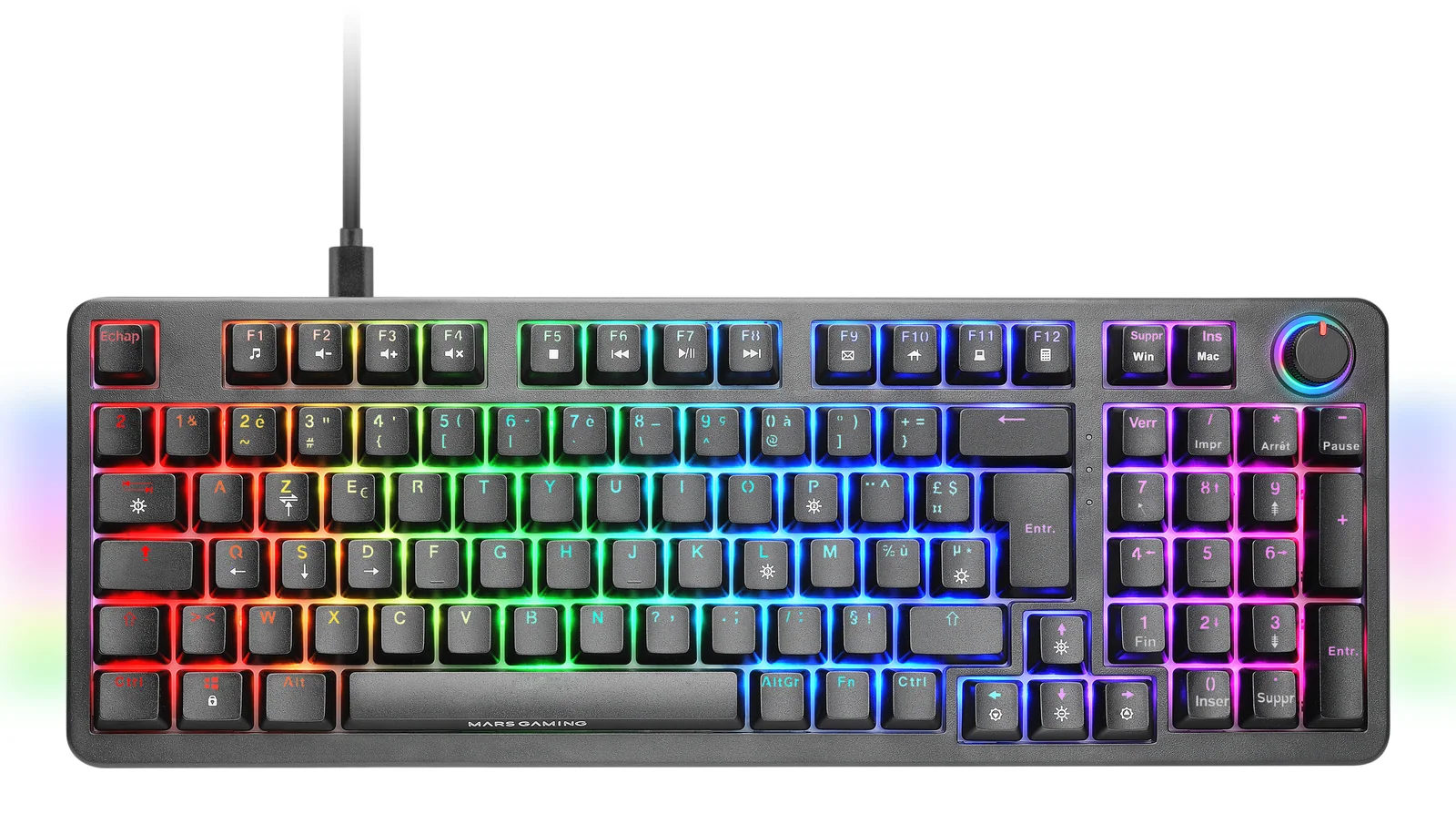 Mars Gaming MKPROYFR Keyboard Black, French