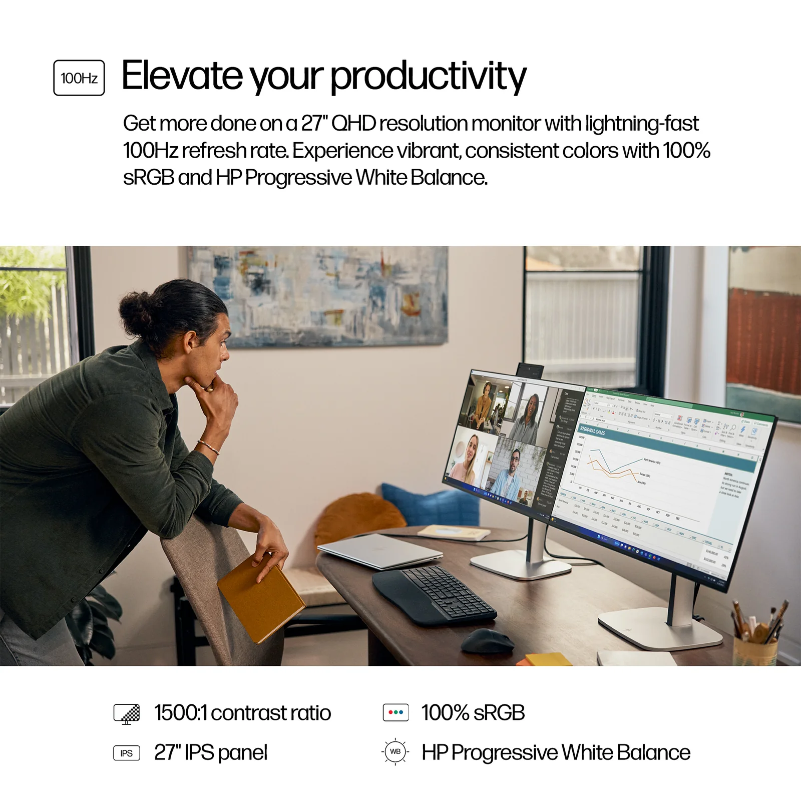 HP Series 5 Pro 27" QHD IPS 100Hz Monitor