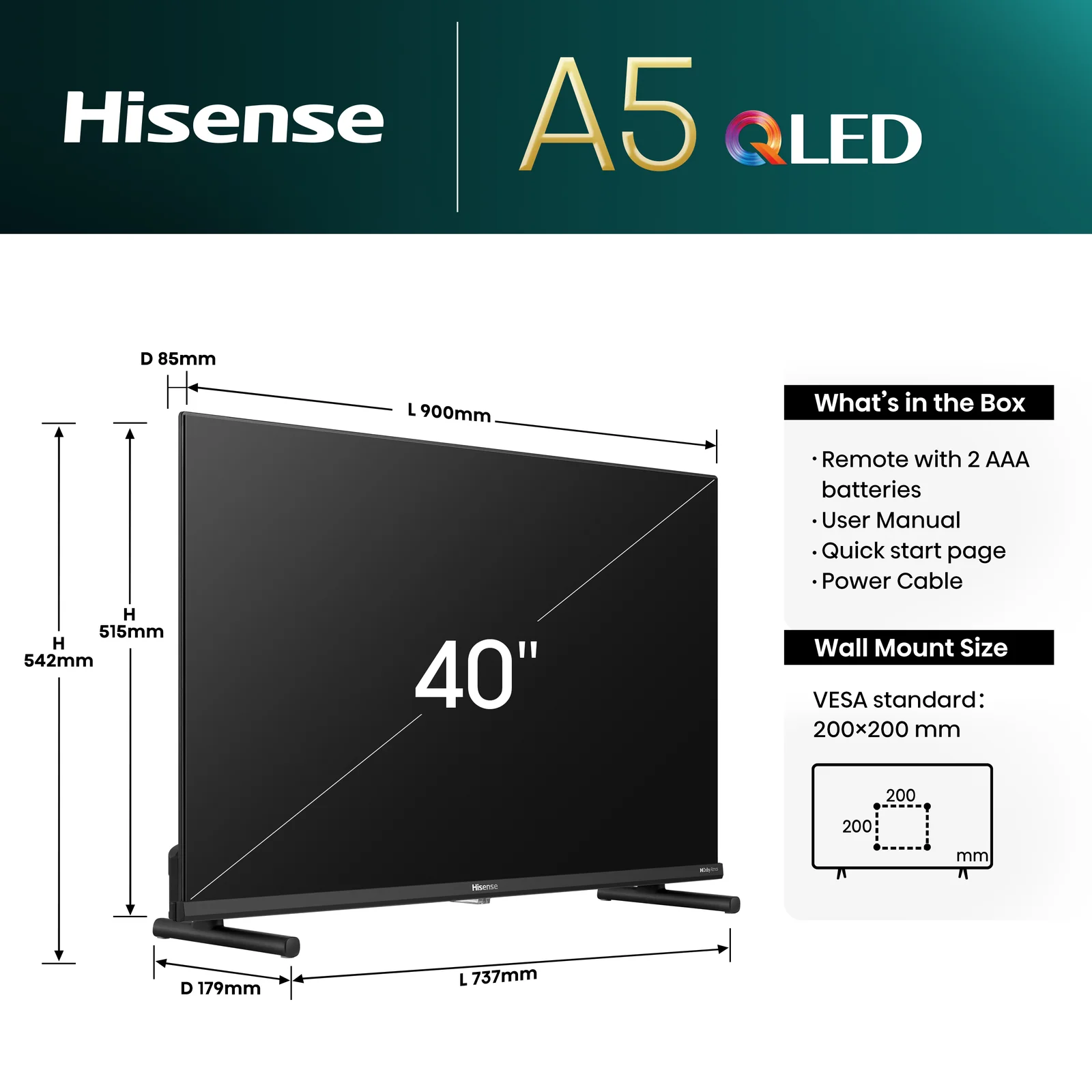 Hisense 40A5NQTUK 40" TV