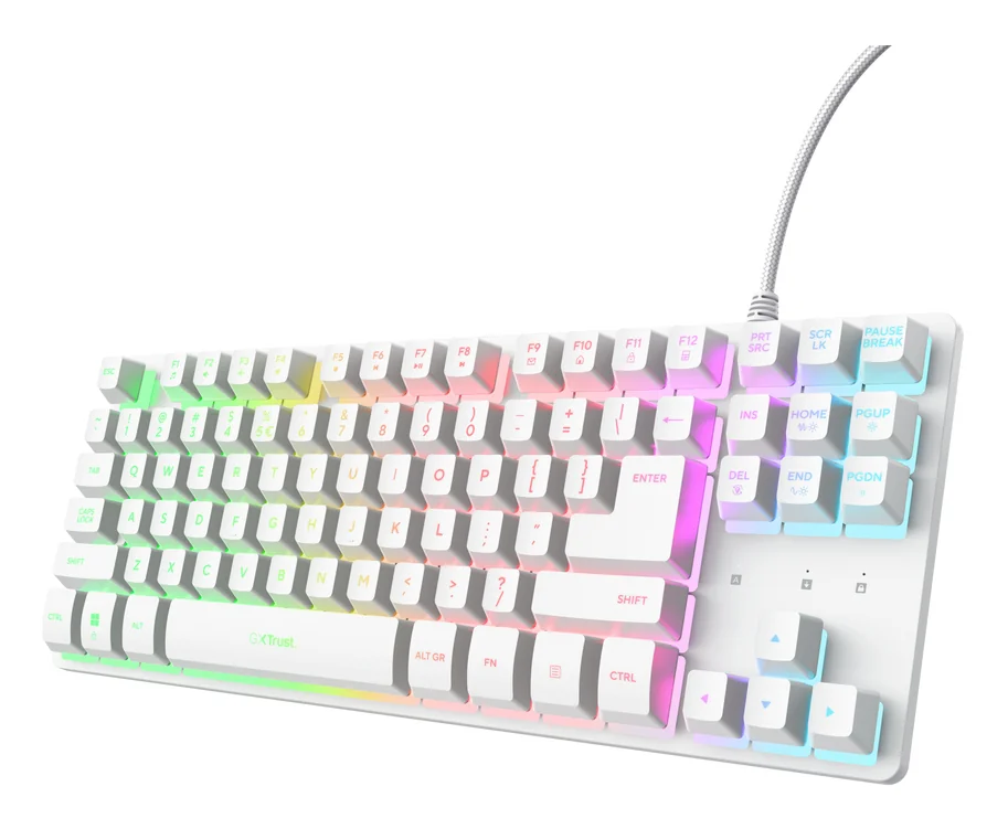 Trust GXT 833W Thado TKL Keyboard White, UK English