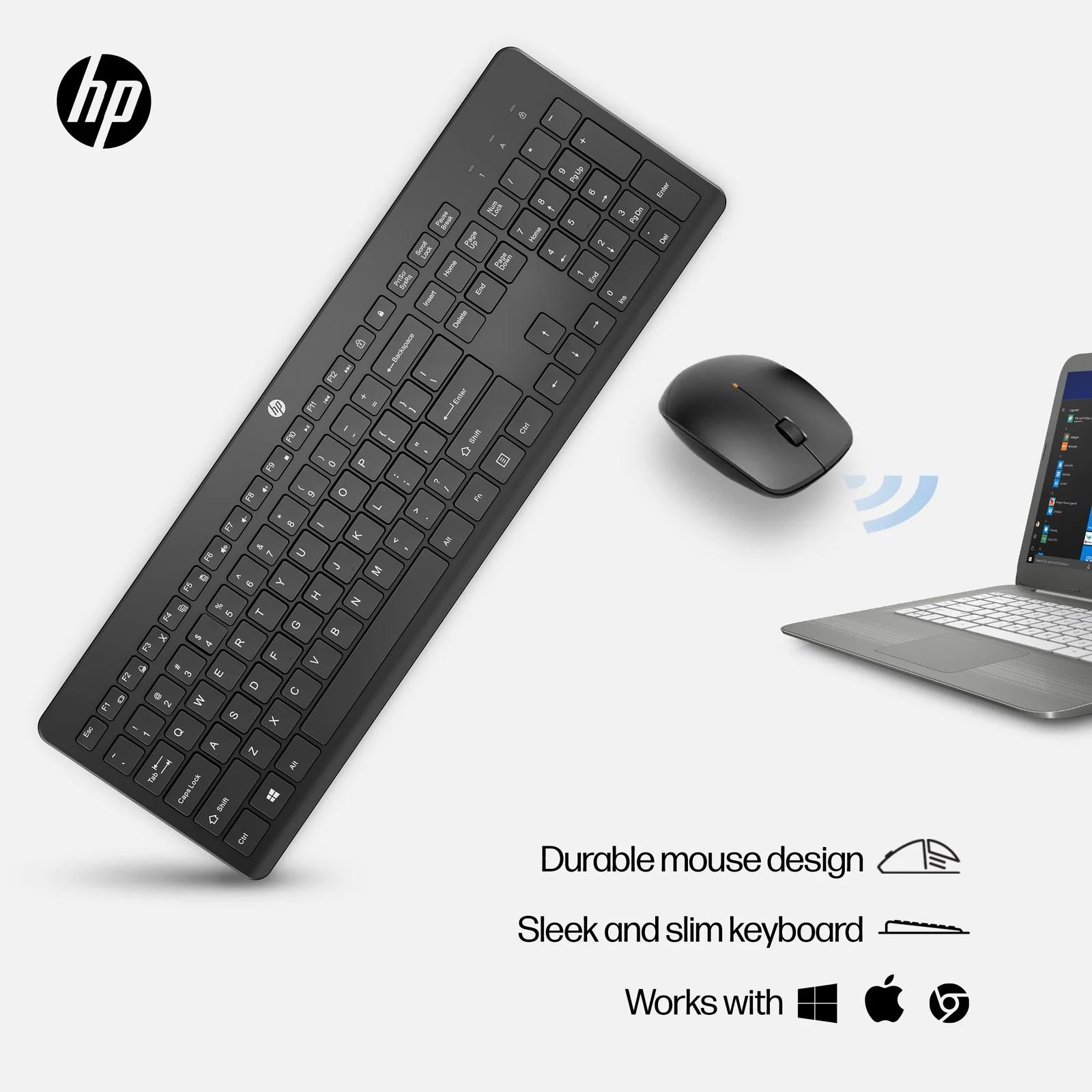 HP 230 Wireless Mouse and Combo White Keyboard