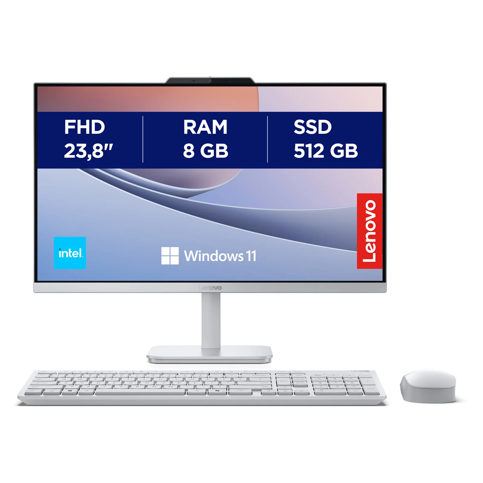 Lenovo A100 23.8" All-in-One, 8GB RAM, 512GB SSD