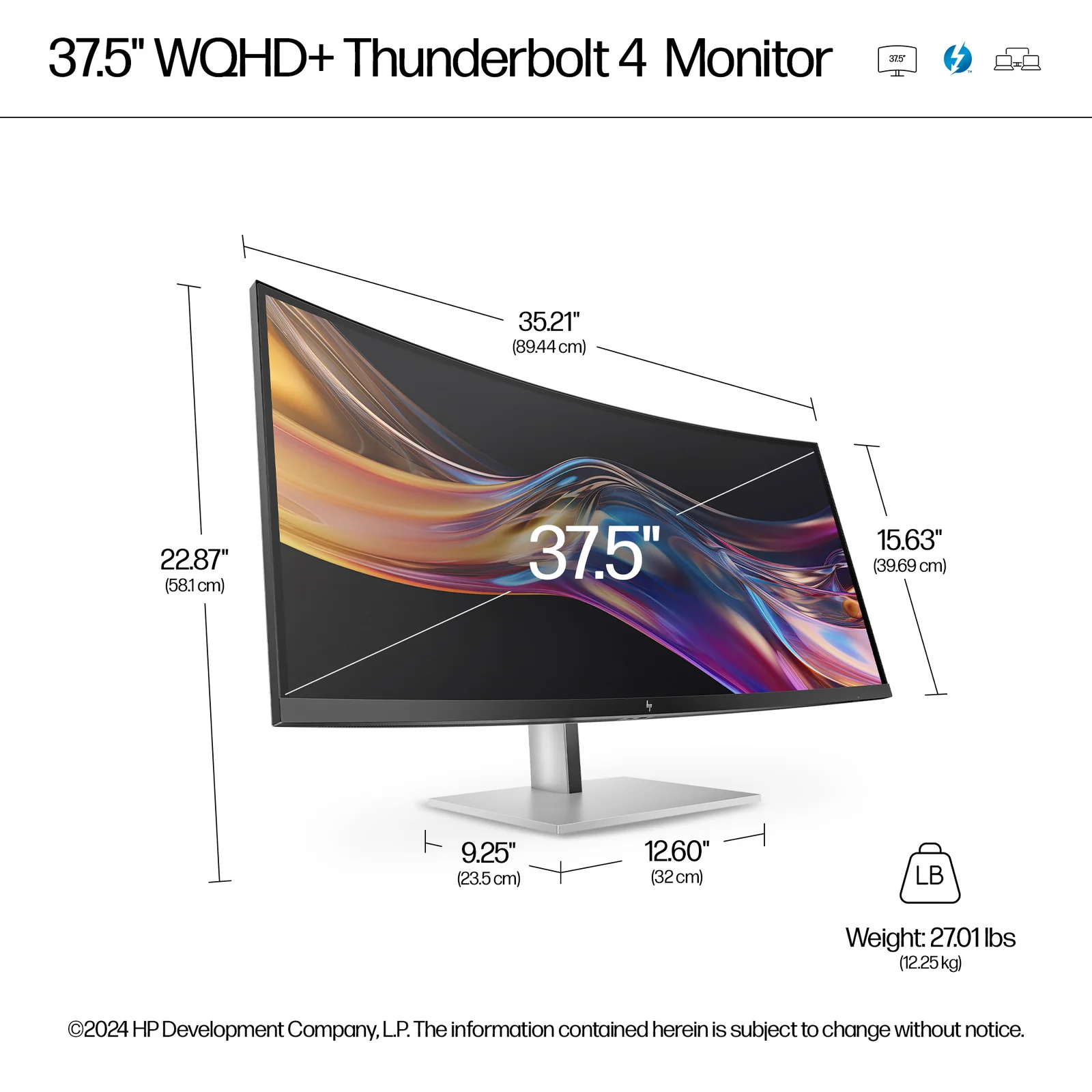 HP 738pu 37.5" IPS Curved Monitor