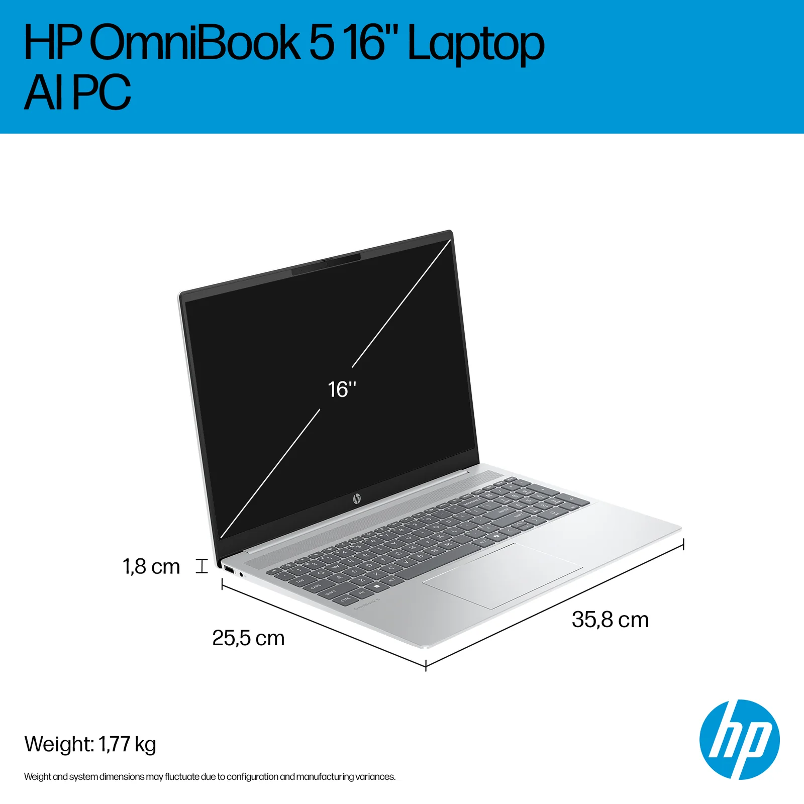 HP DQ9G2EA laptop 16", 16GB RAM, 512GB SSD