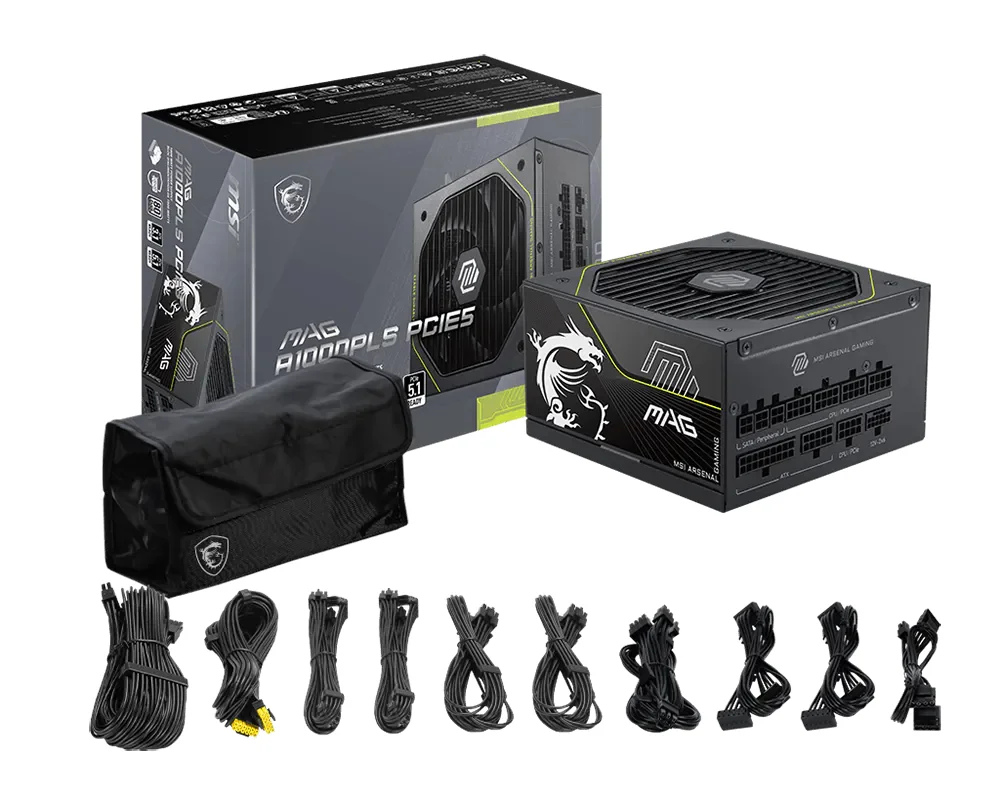 MSI MAG A1000PLS PCIE5 1000W Power Supply