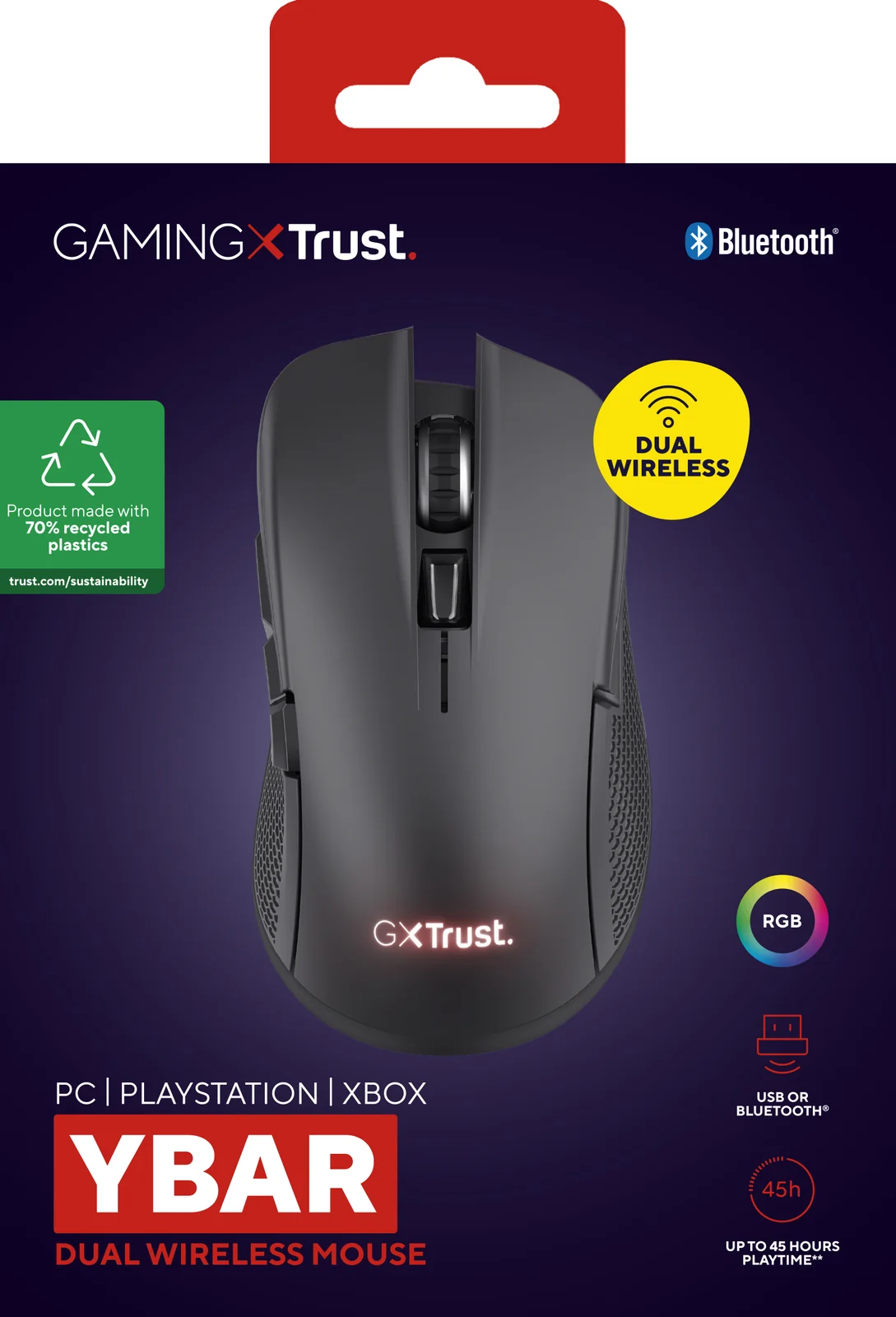 Trust GXT 931 Ybar Wireless Mouse Black