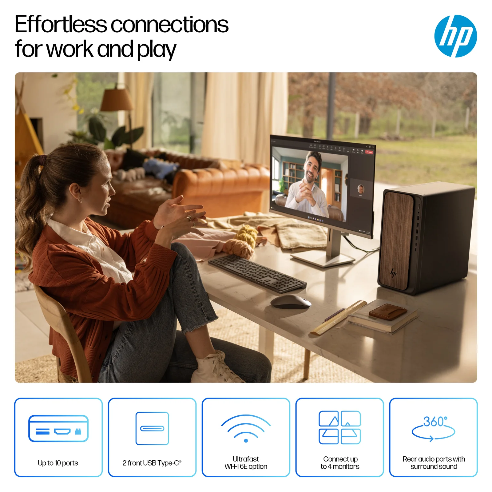 HP OmniDesk Desktop AI M03-0009na, Intel Core Ultra 7 265, 16GB RAM, 512GB SSD