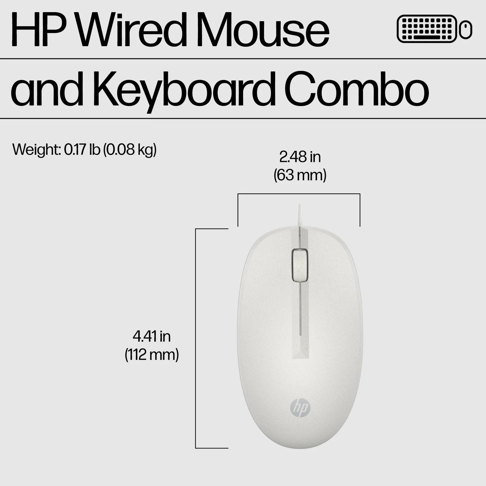 HP 225 Wired Mouse and Combo G2 Cashmere White Keyboard