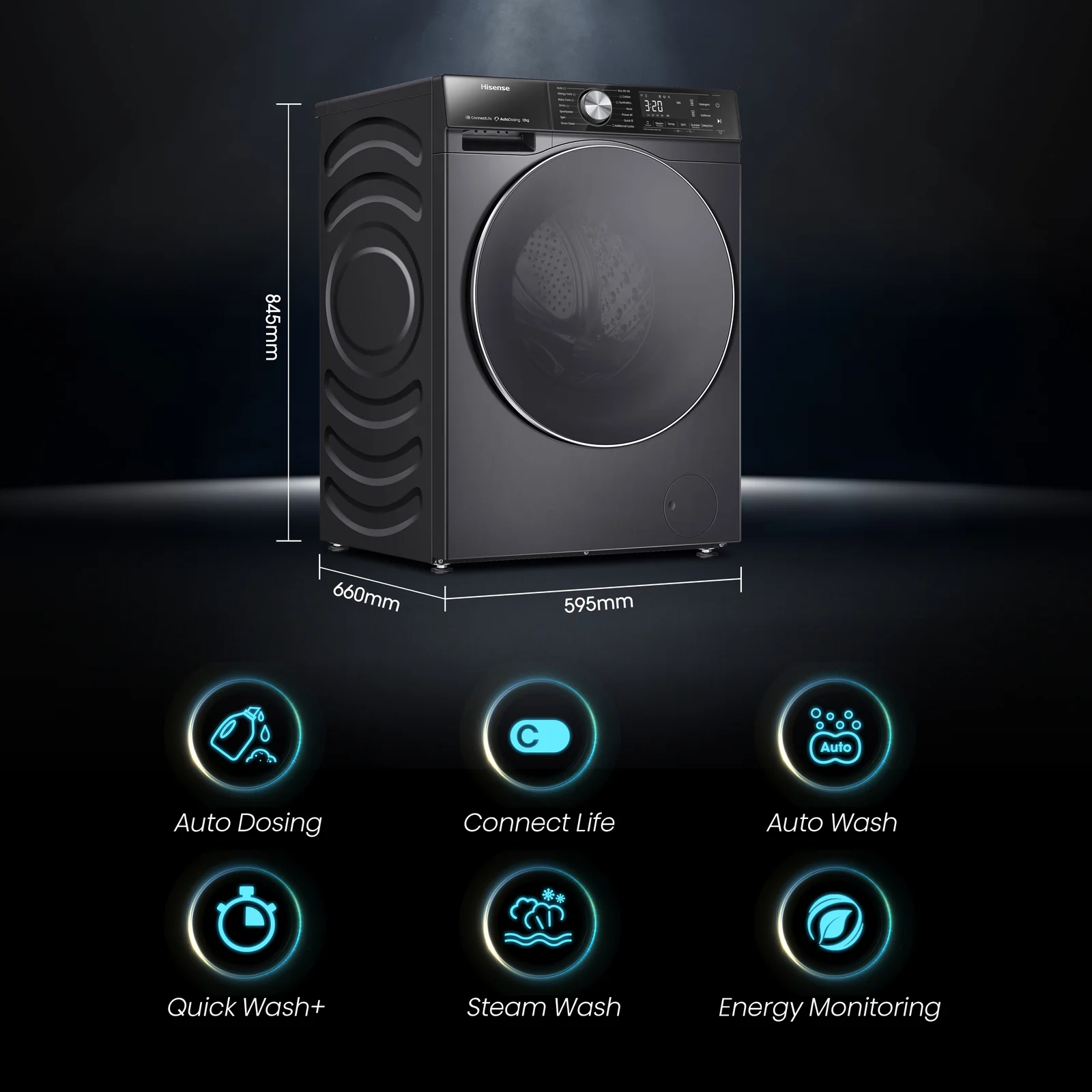 Hisense WF5S1245BB 12kg 1400rpm Washing Machine