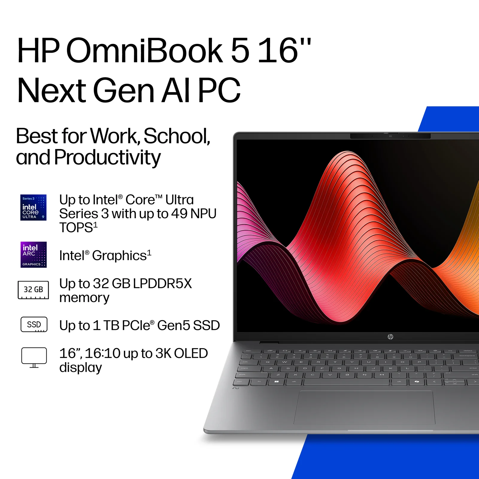 HP DP2J6EA laptop 16", 16GB RAM, 256GB SSD