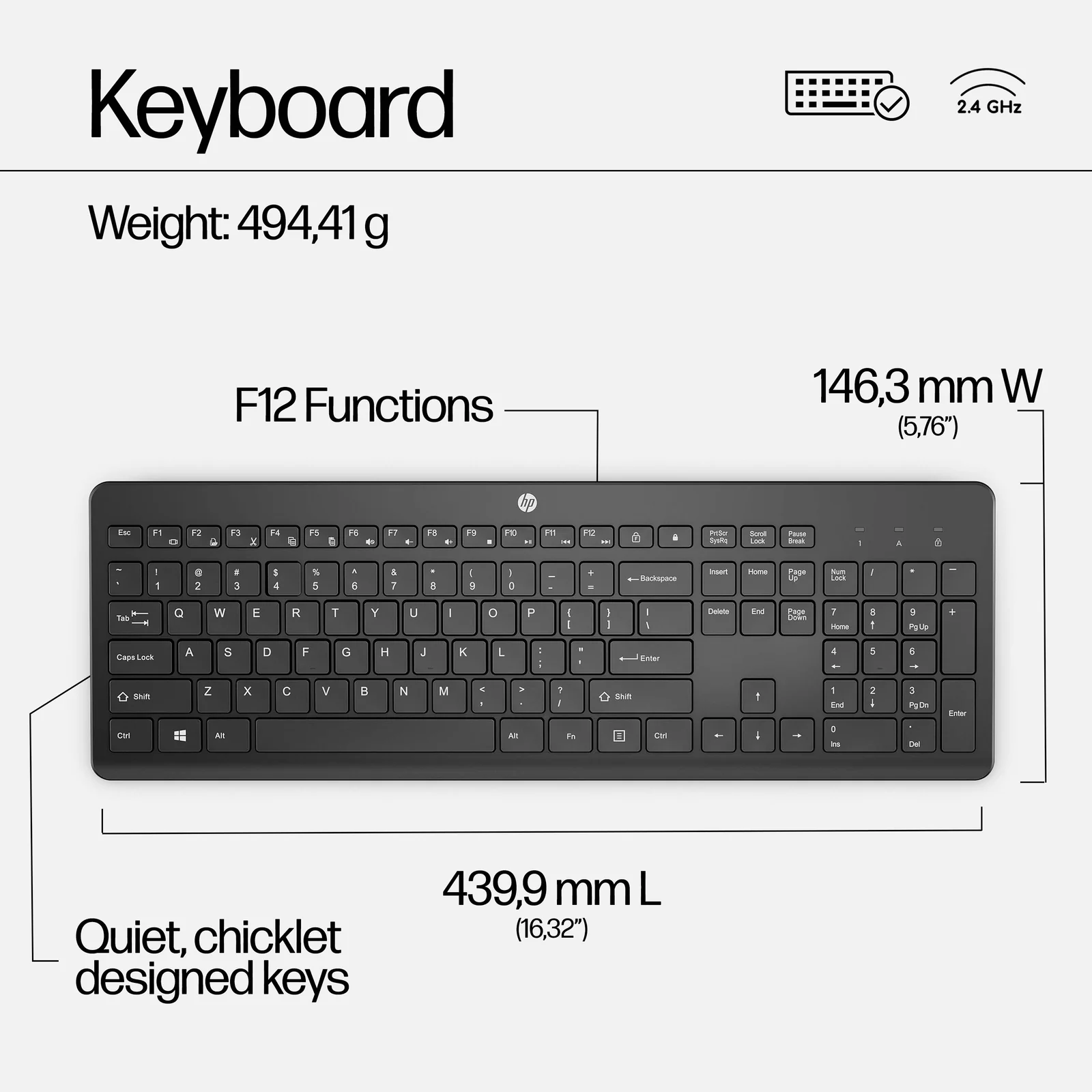 HP 230 Wireless Mouse and Combo White Keyboard