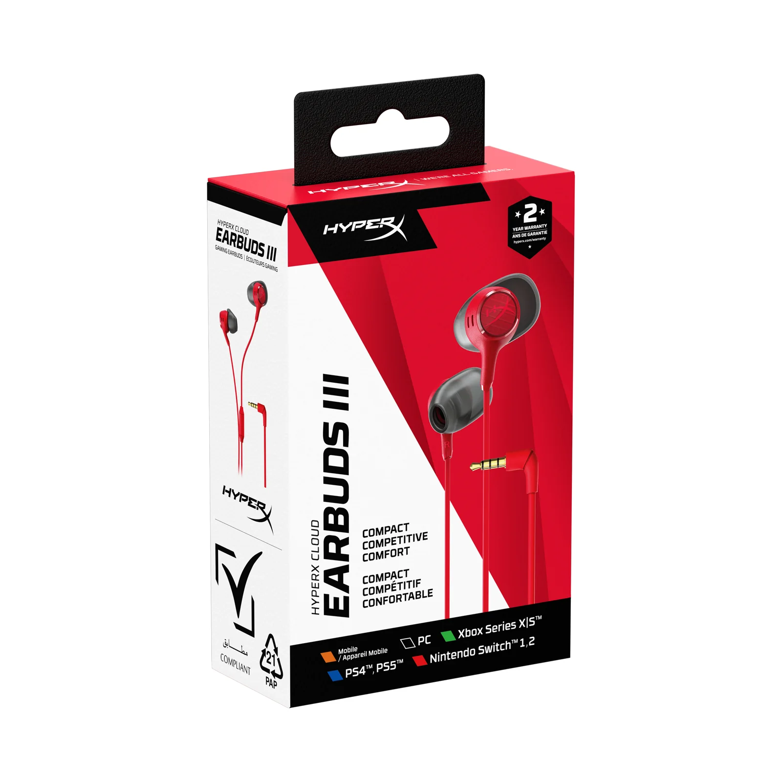 HyperX Cloud Earbuds III Red
