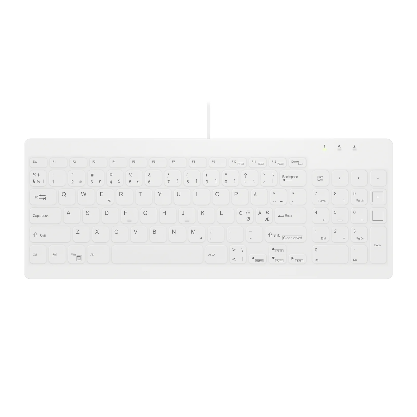 Contour Design Active Key AK-C7012F-U1-W/NOR Keyboard White