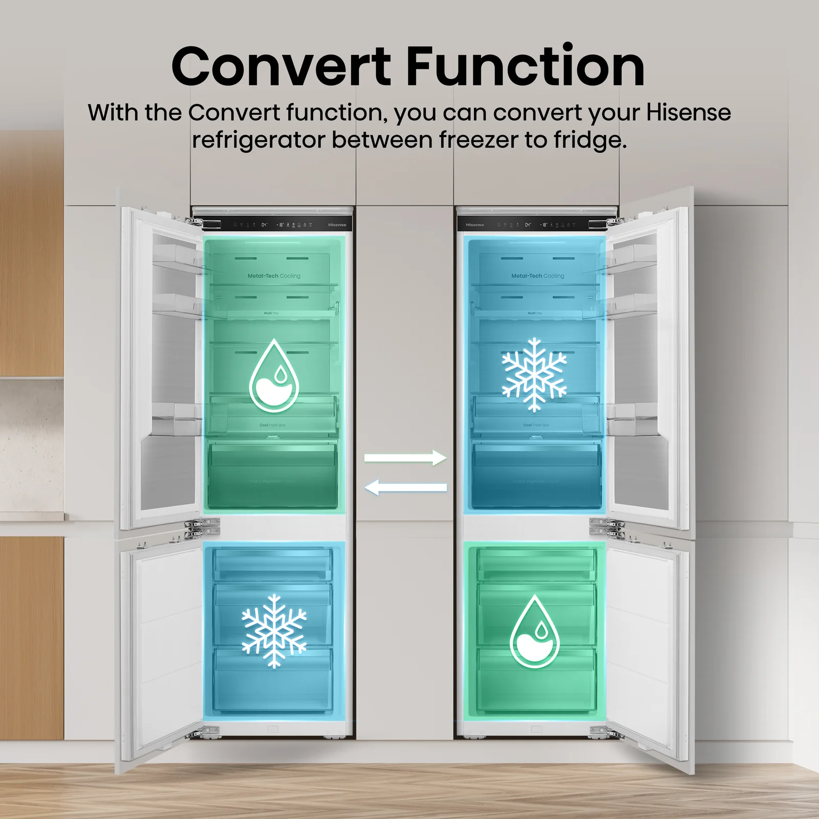 Hisense Fridge/freezer RB5B250SSWC1 BK070 252L Integrated Fridge Freezer