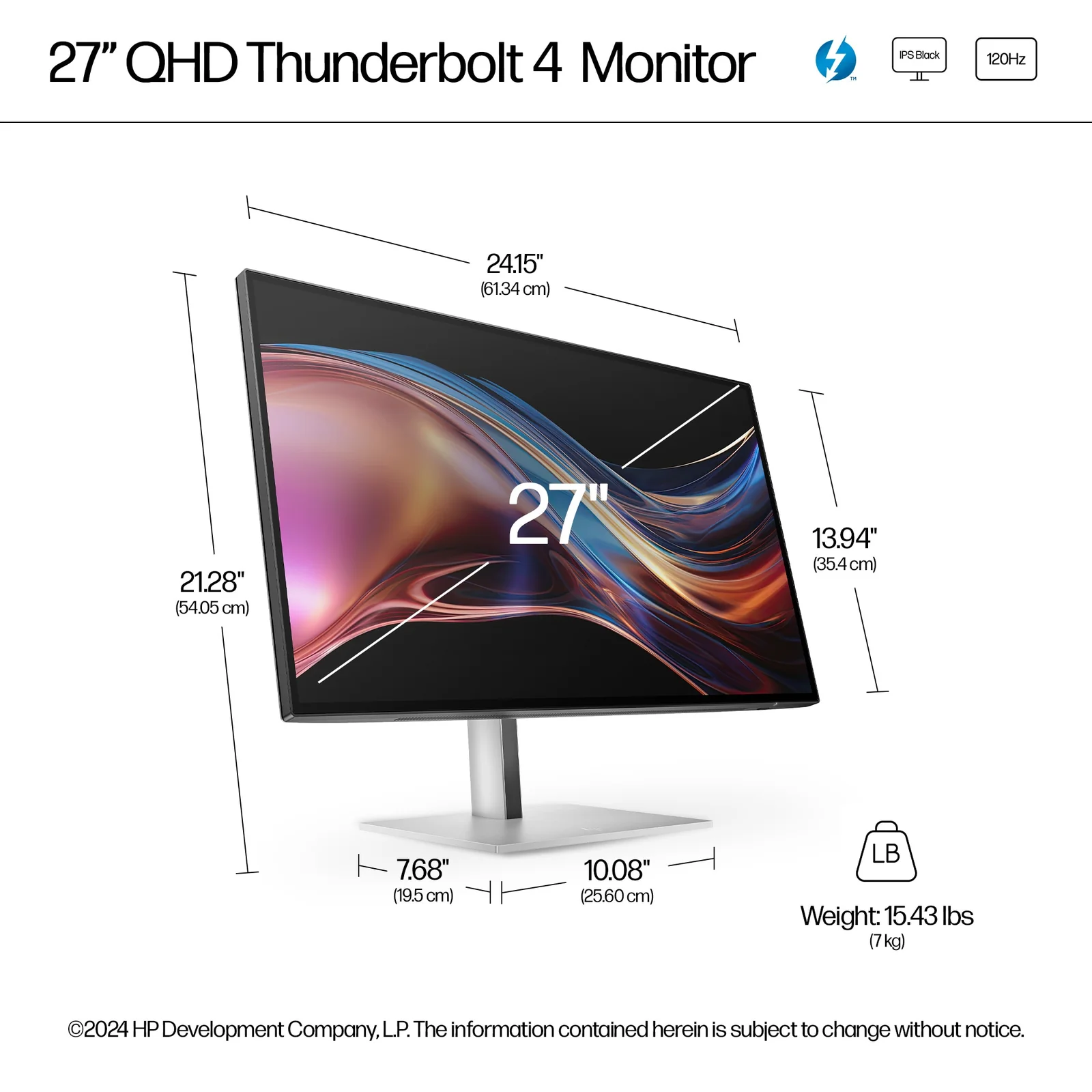 HP 727pu 27" QHD IPS 120Hz Monitor