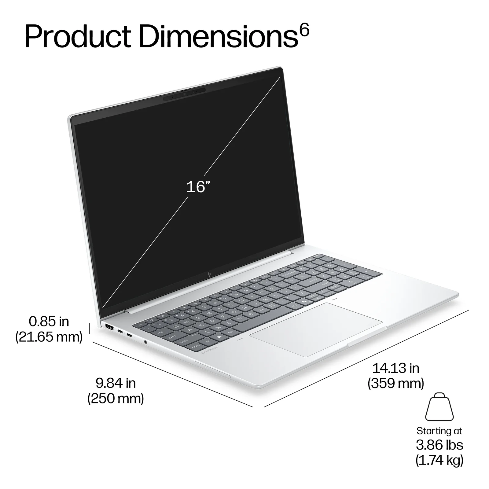 HP EliteBook 8 G2a 16 Next Gen AI PC 16", Copilot+ PC AMD Ryzen AI 7 450, 32GB RAM, 512GB SSD