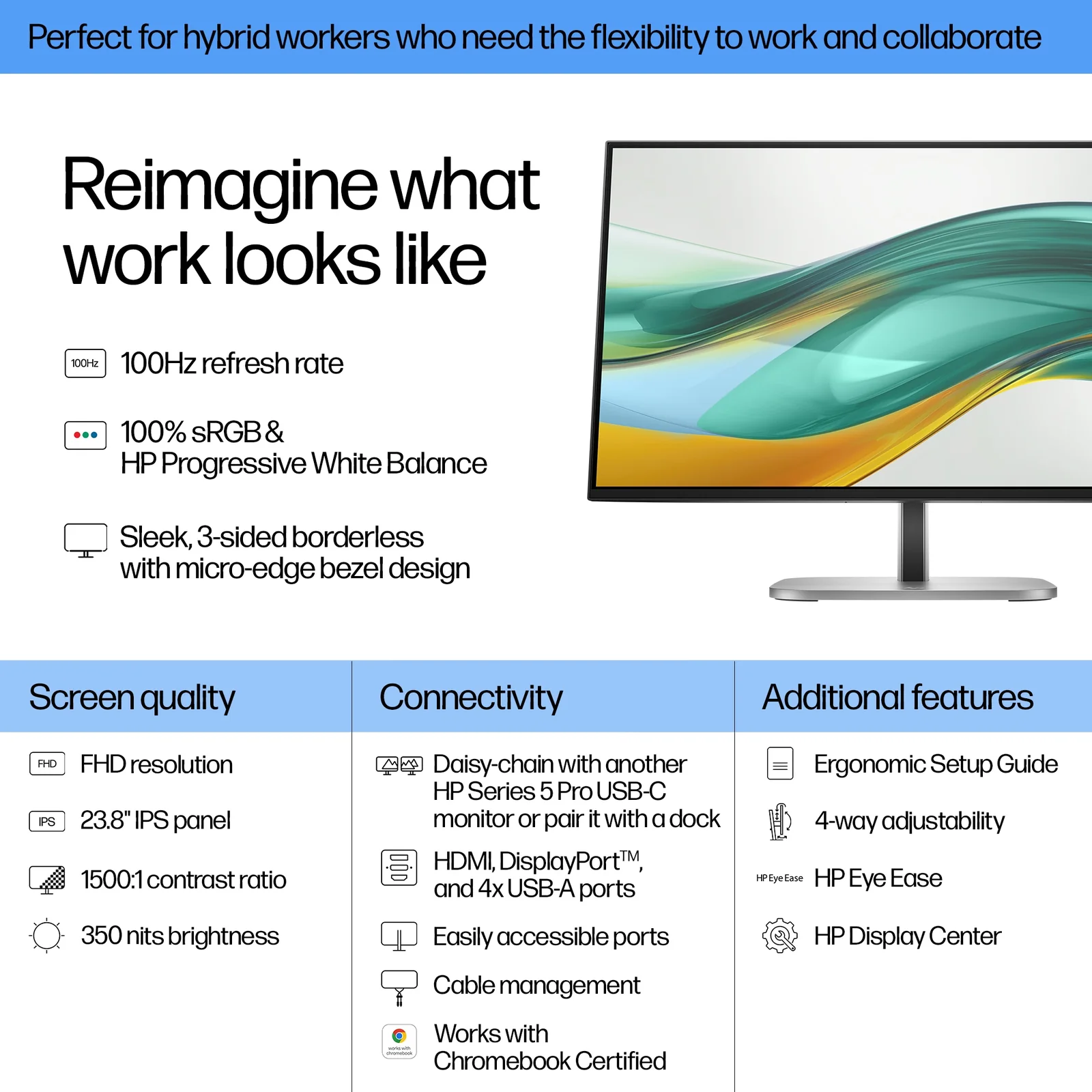 HP Series 5 Pro 23.8" Full HD IPS 100Hz Monitor