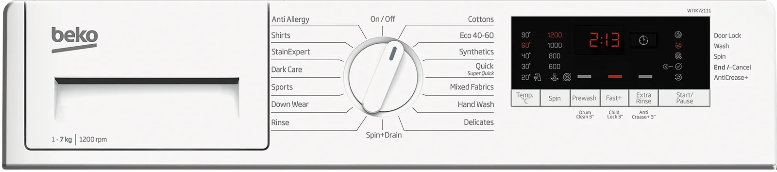 Beko WTIK72111 7kg 1200rpm Washing Machine