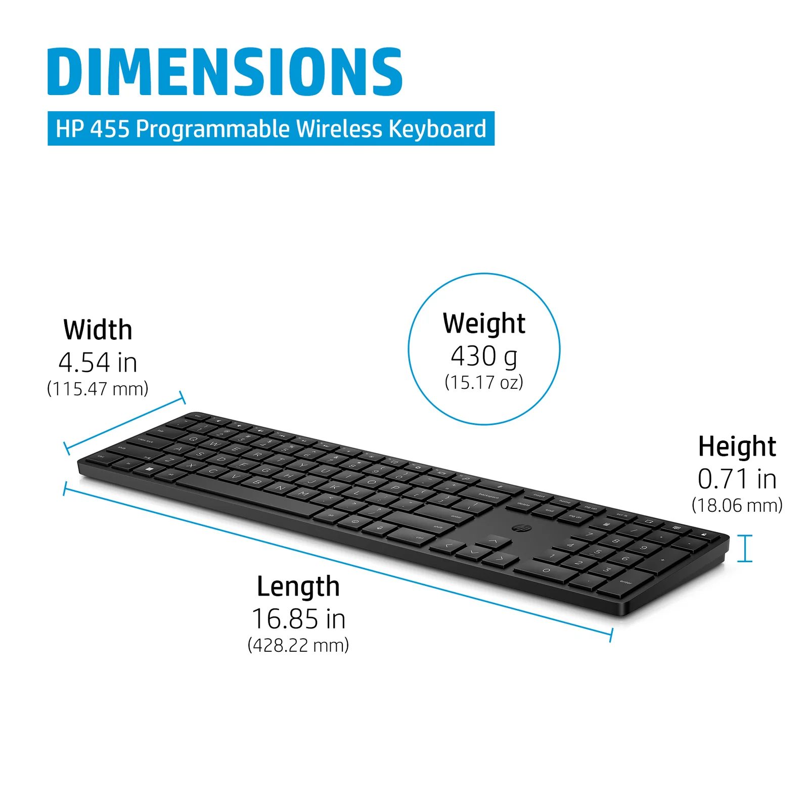 HP 455 Programmable USB Wireless (Bulk Qty.12) Keyboard