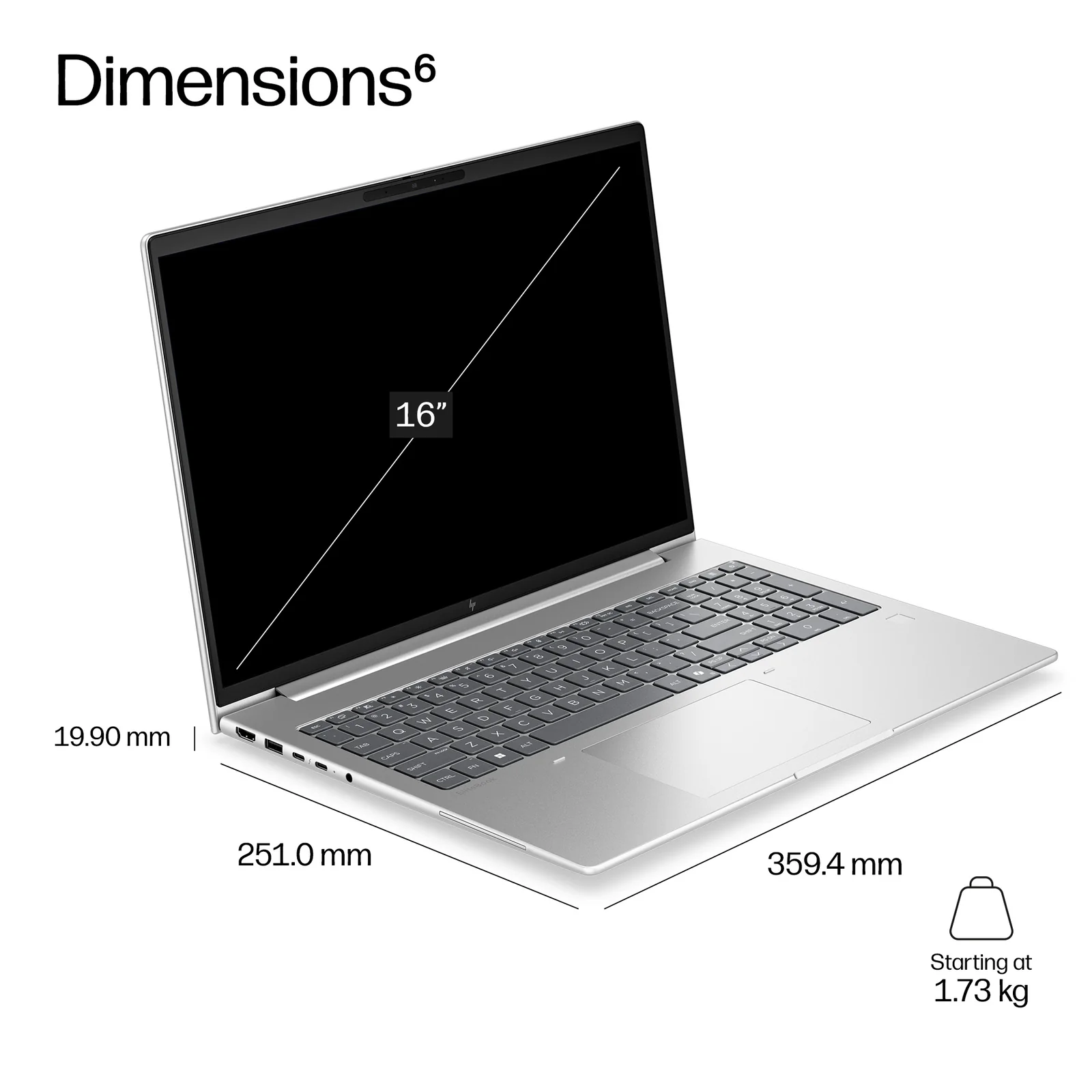 HP DX5T3AT laptop 16", 16GB RAM, 512GB SSD