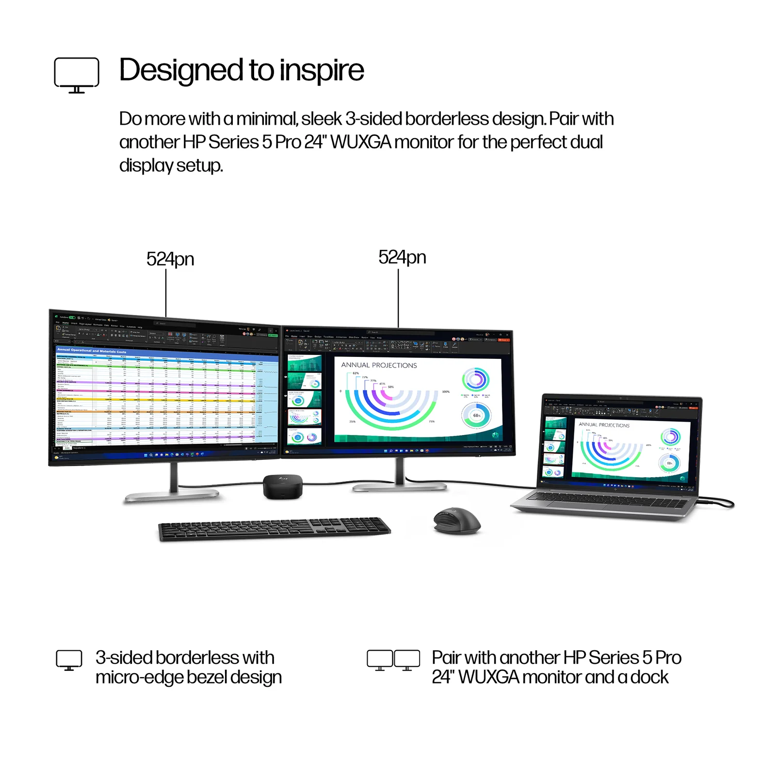 HP Series 5 Pro 24" WUXGA IPS 100Hz Monitor