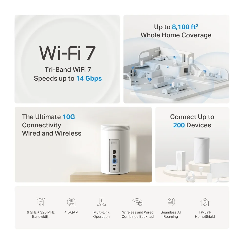 TP-Link Deco BE68 (3-pack) Wi-Fi 7 Mesh Wi-Fi System