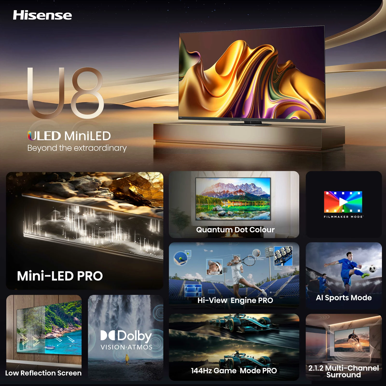 Hisense 65U8NQTUK 65" 4K Smart TV