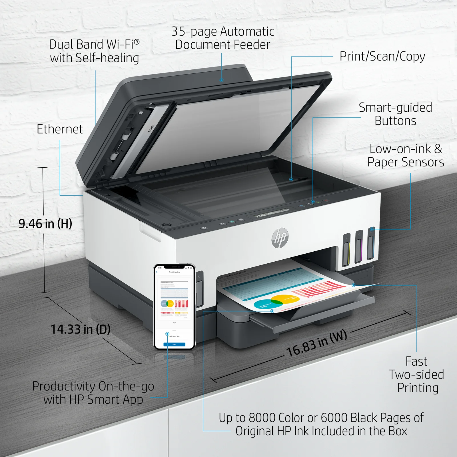 HP Smart Tank 7307 All-in-One Colour Inkjet Printer