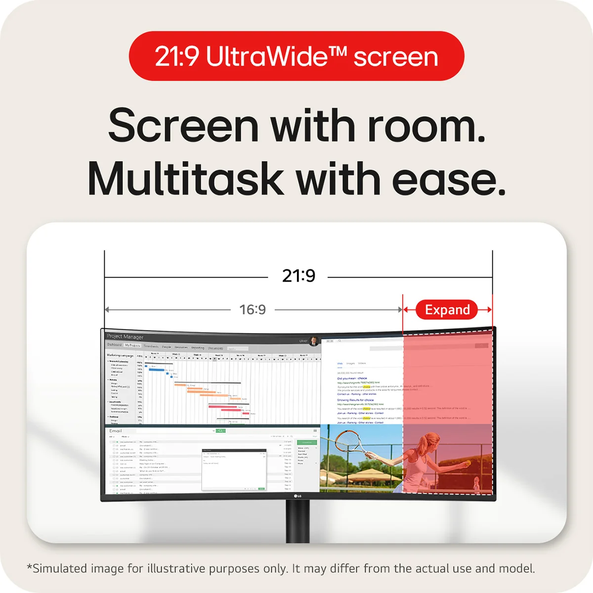 LG 34WR55QK-B 34" UWQHD VA 100Hz Curved Monitor