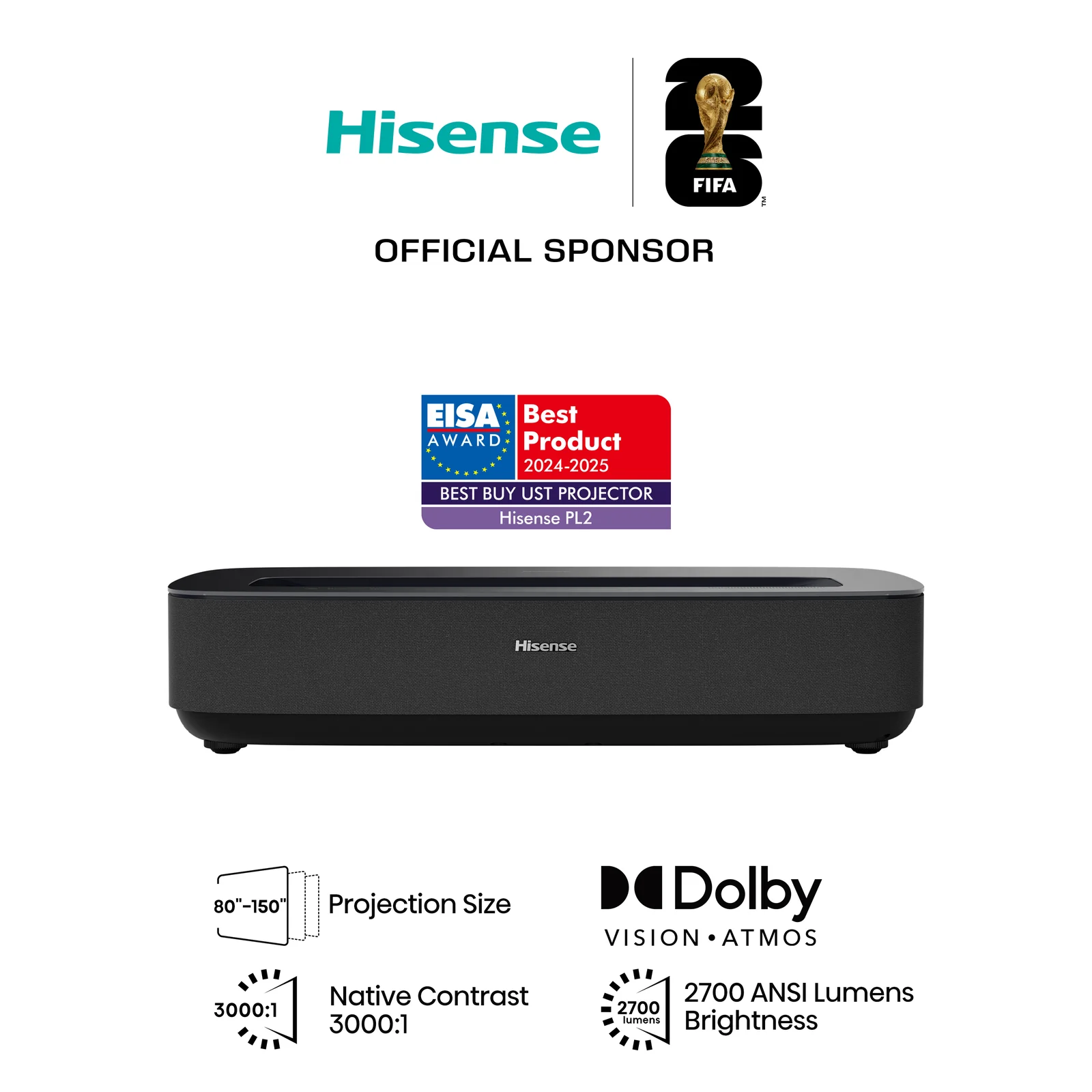 Hisense PL2TUK 4K Projector