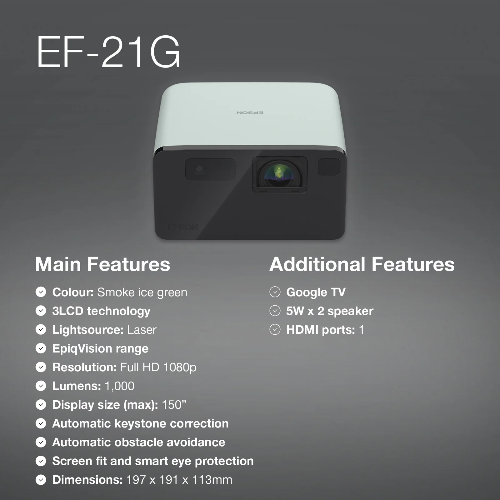 Epson EF-21G 1080p Projector