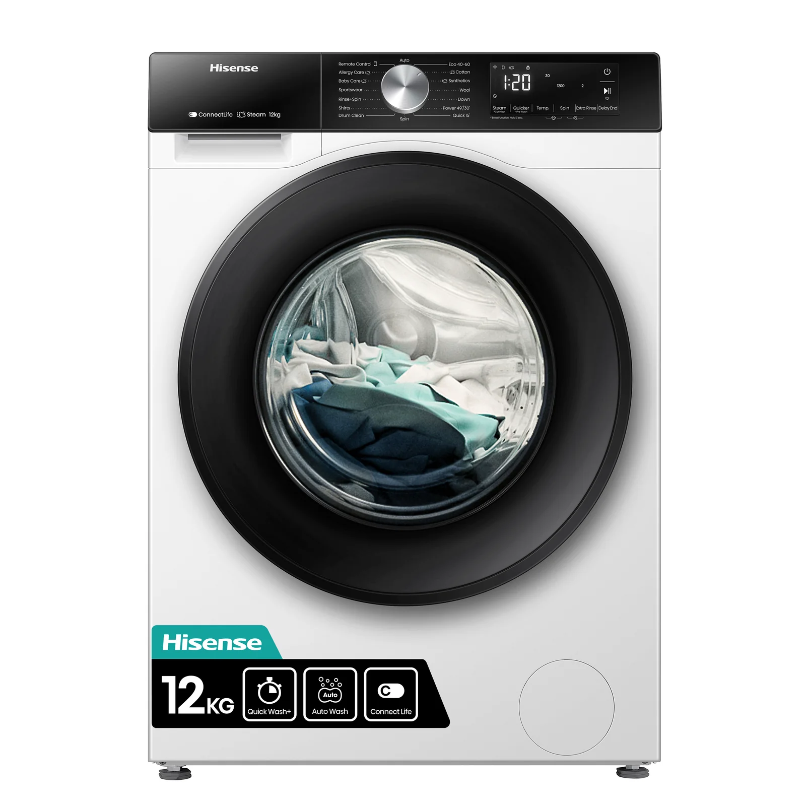 Hisense WF3S1243BW3 12kg 1400rpm Washing Machine