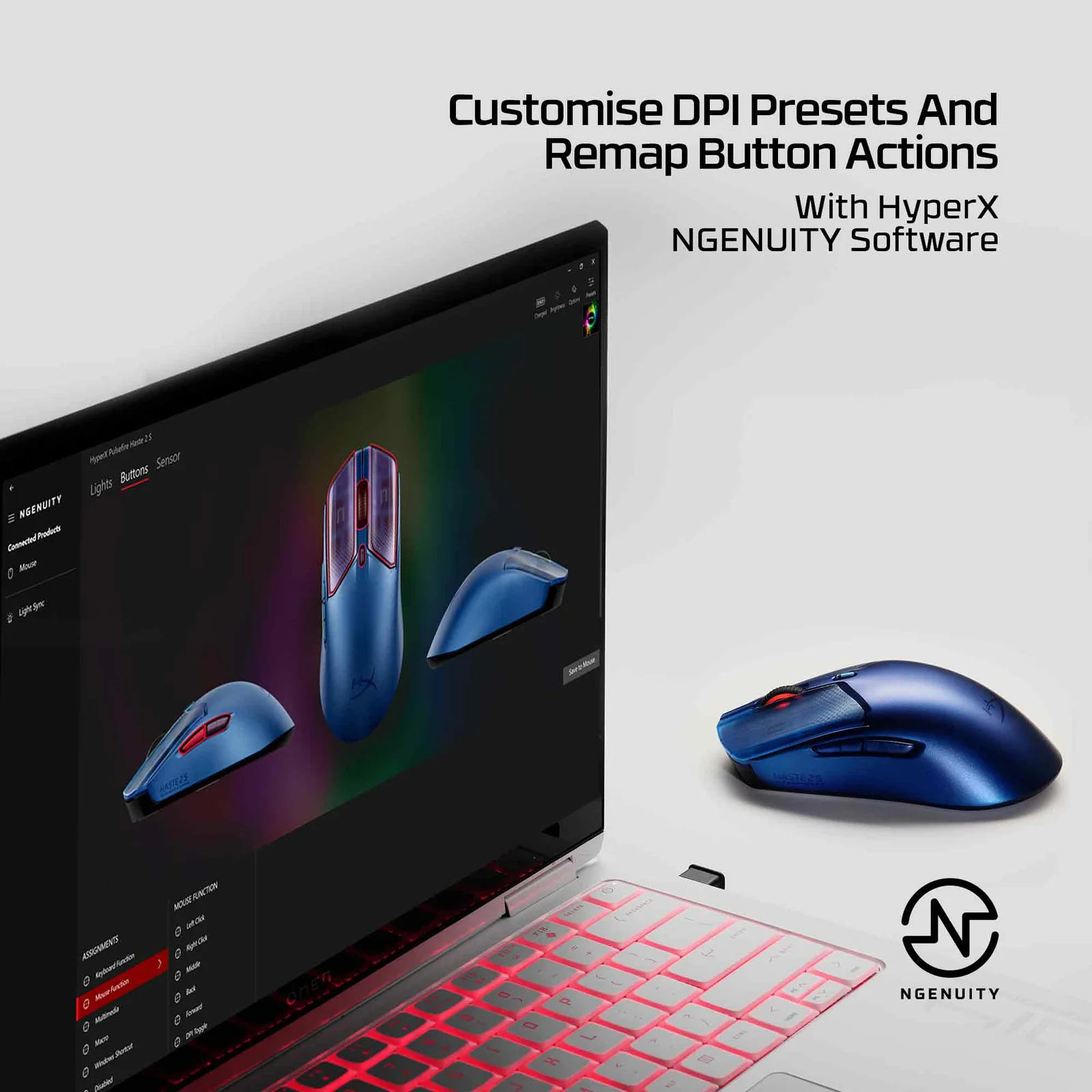 HyperX Pulsefire Haste 2 S Wireless Navy Gaming Mouse