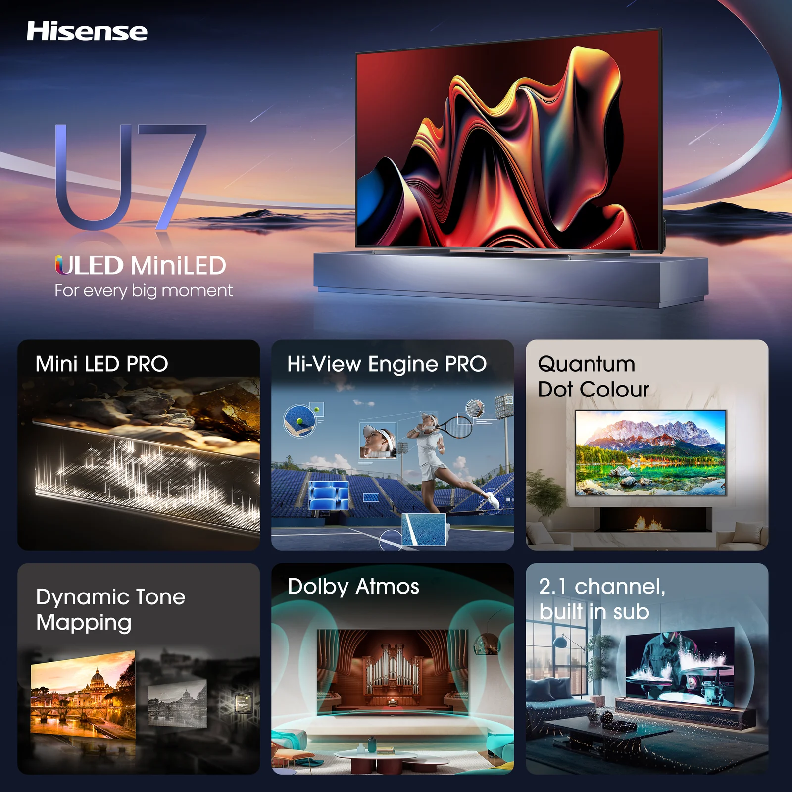 Hisense U7N 100U7NQTUK 100" 4K Smart TV