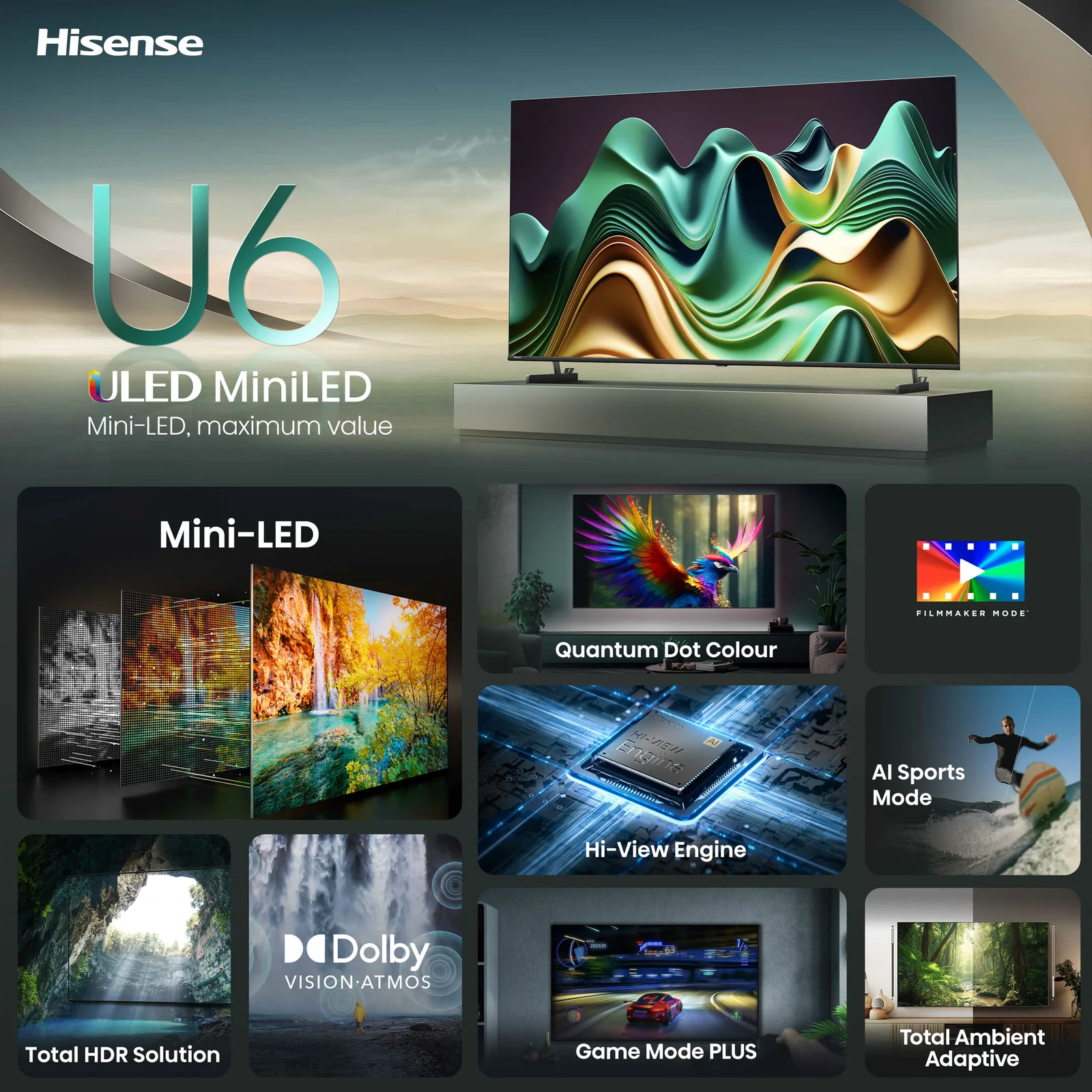 Hisense 55U6NQTUK 55" 4K Smart TV