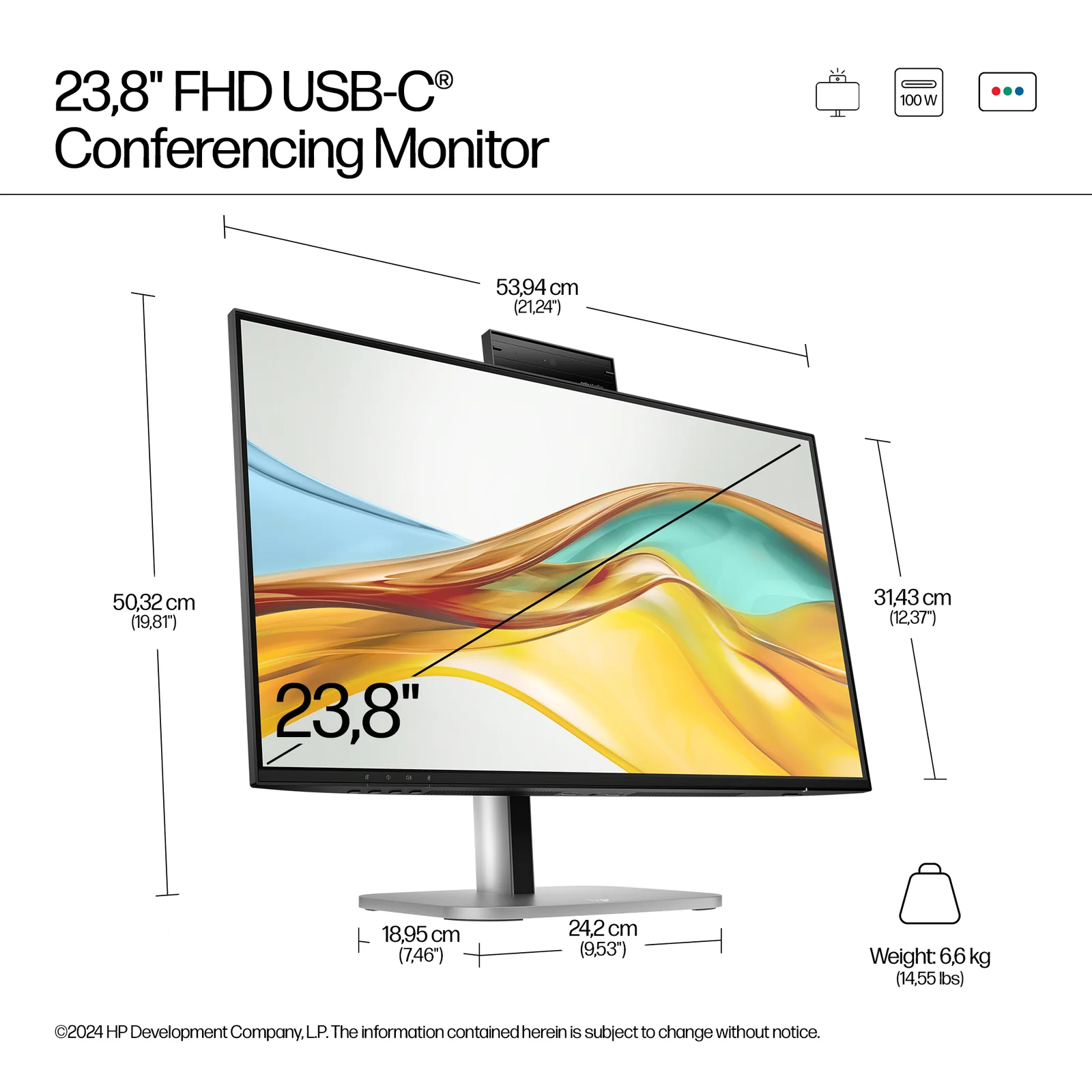 HP 524pm 23.8" Full HD IPS 100Hz Monitor