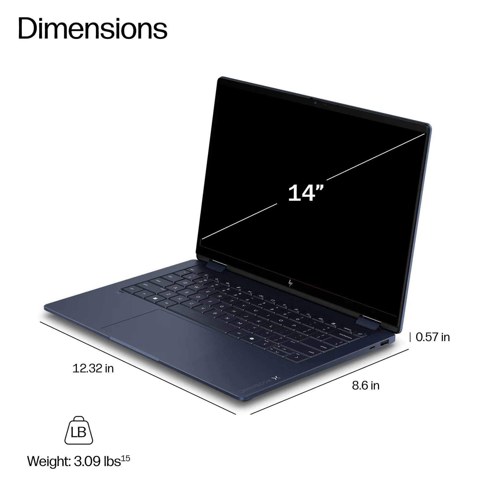 HP DQ8V6EA laptop 14", 16GB RAM, 512GB SSD