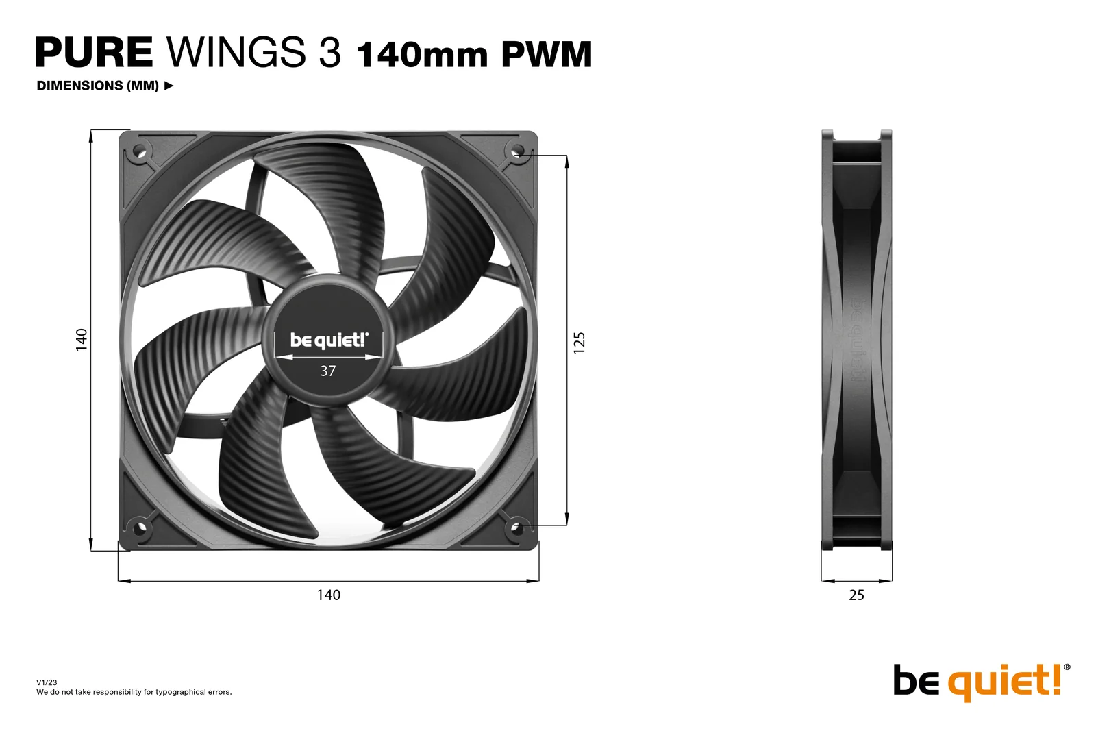 be quiet! Pure Wings 3 140mm | PWM Triple Pack