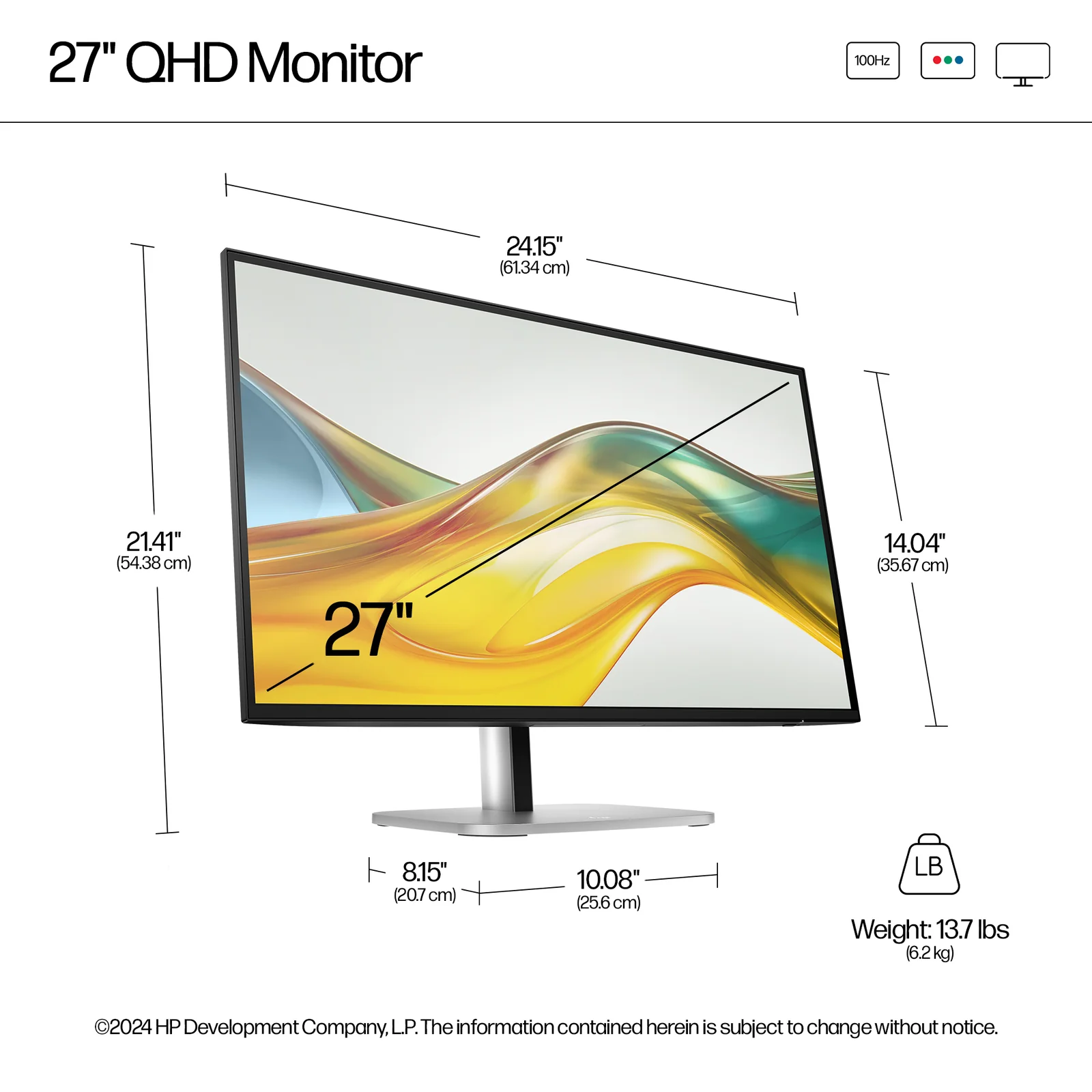 HP Series 5 Pro 27" QHD IPS 100Hz Monitor