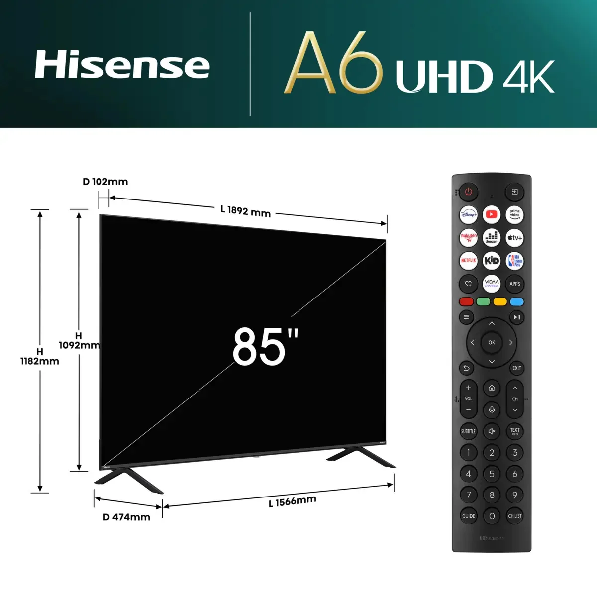Hisense 85E6NT 85" 4K Smart TV