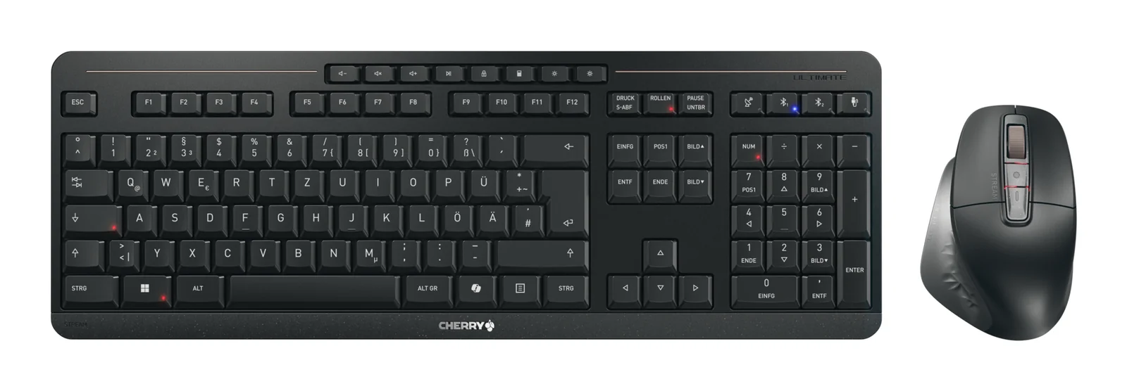 CHERRY Stream desktop ultimate Wireless Keyboard & Mouse Black, German