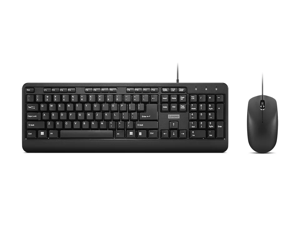 Lenovo 160 Keyboard & Mouse Black, US English