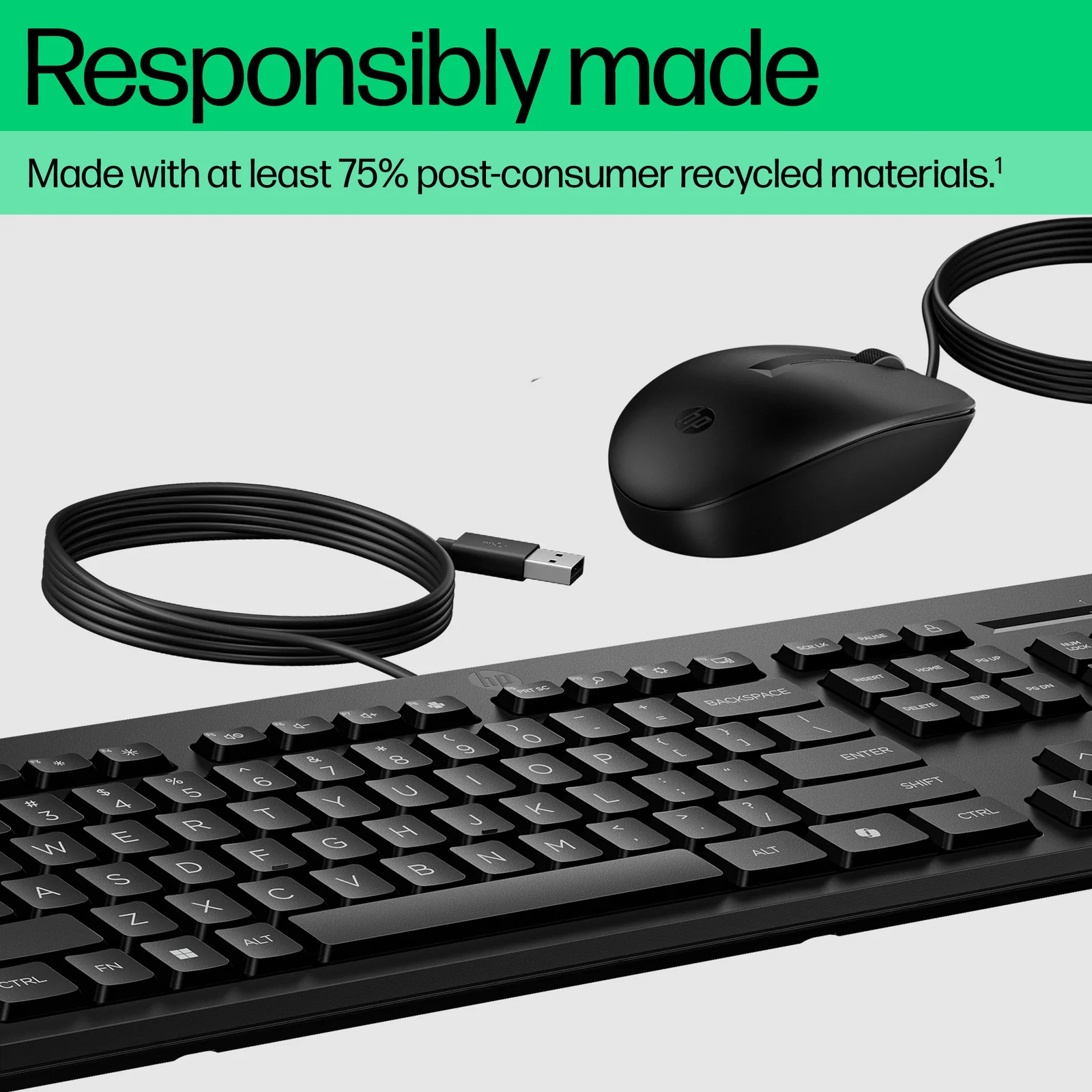 HP 225 Wired Mouse and Combo G2 Keyboard