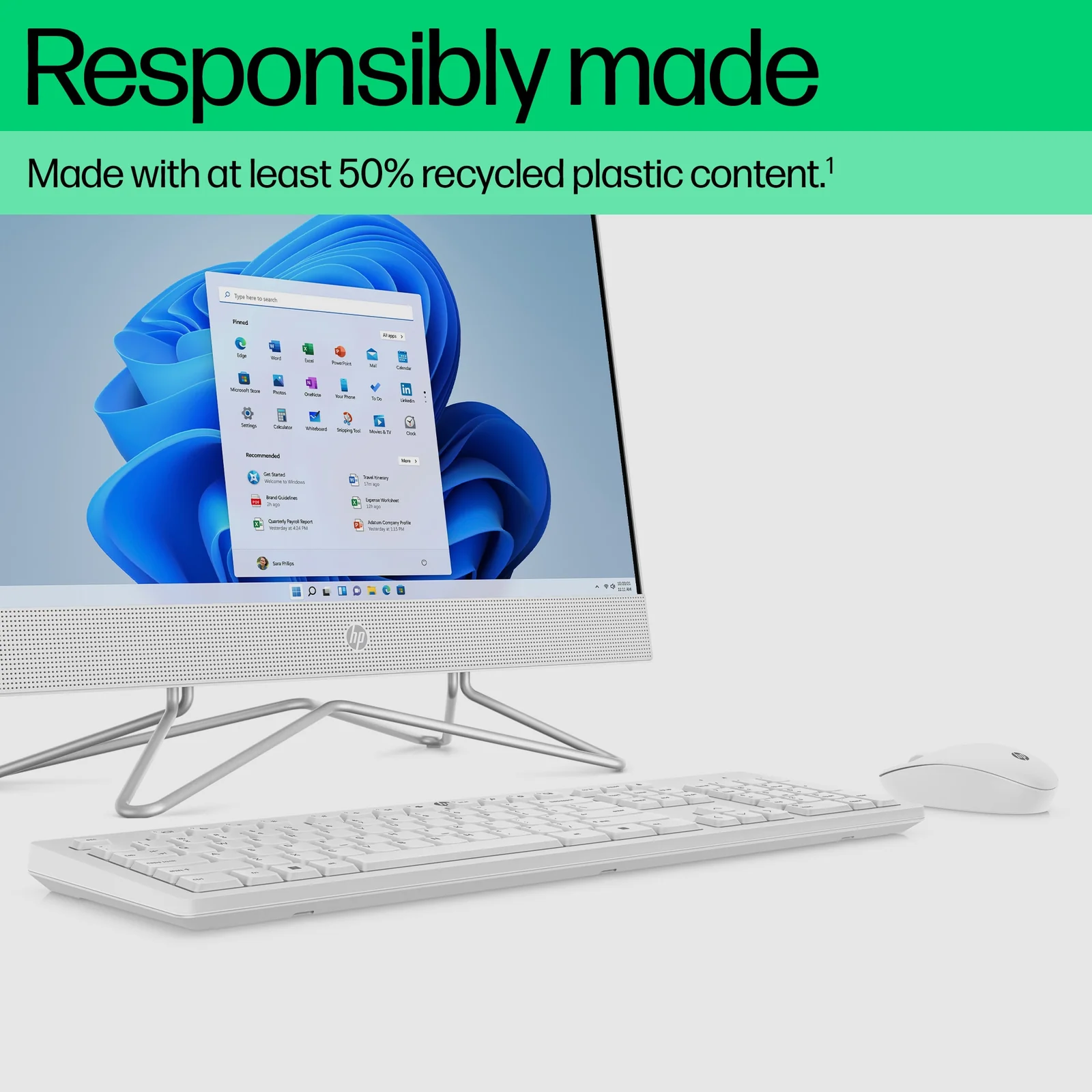 HP 225 Wired Mouse and Combo White Keyboard