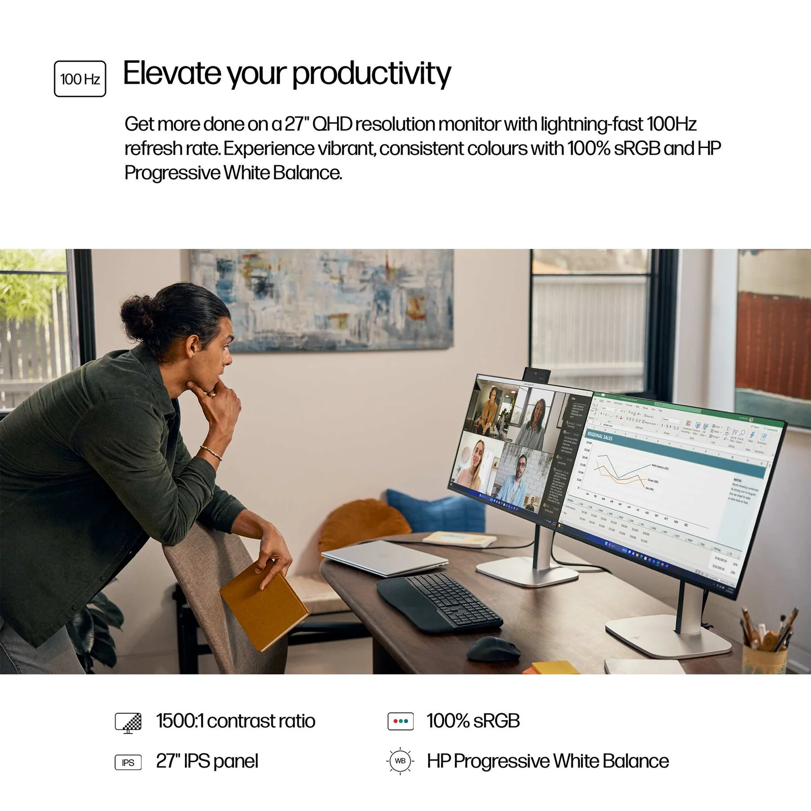 HP Series 5 Pro 27" QHD IPS 100Hz Monitor
