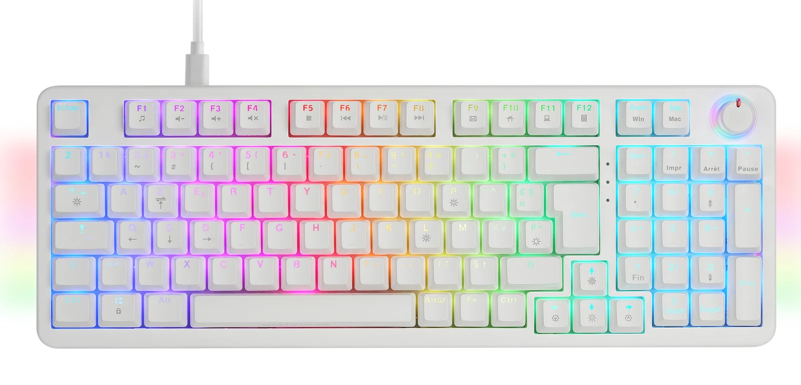 Mars Gaming MKPROWYFR Keyboard White, French