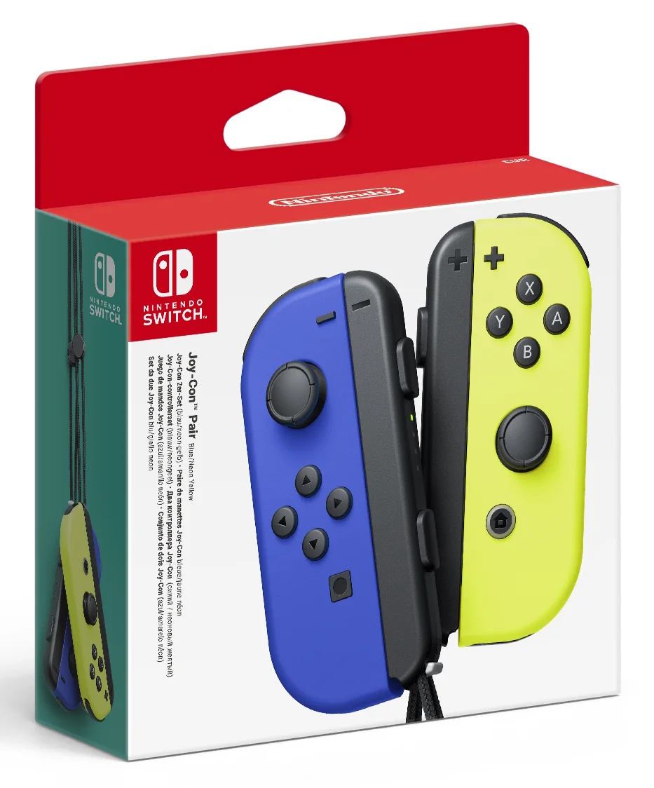 Nintendo Switch Blue Joy-Con (L) and Neon Yellow Joy-Con (R) Controller Set