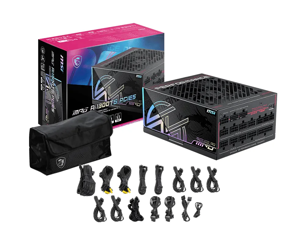 MSI MPG Ai1300TS PCIE5 1300W Power Supply