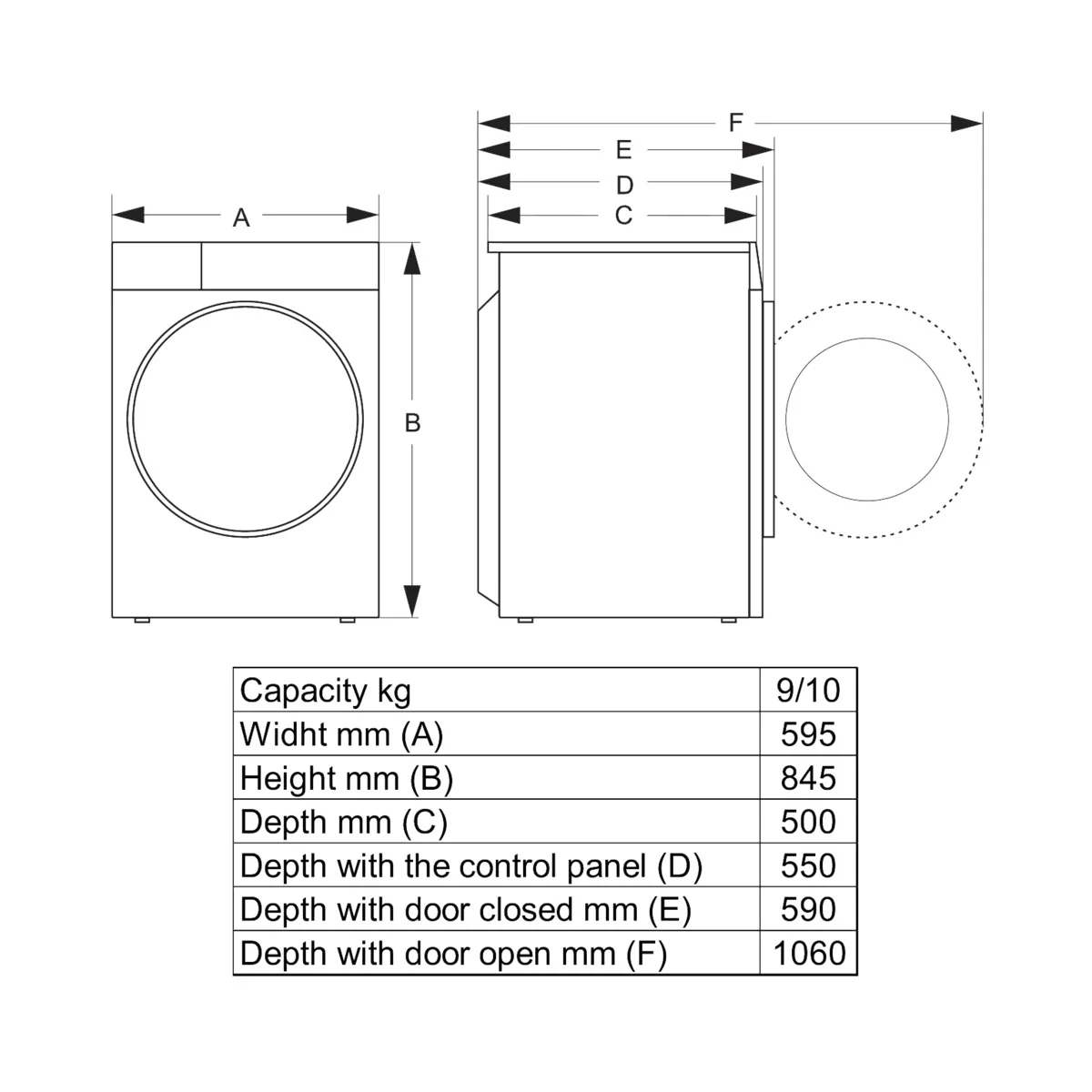 Hisense WF3S9043BW3 9kg 1400rpm Washing Machine